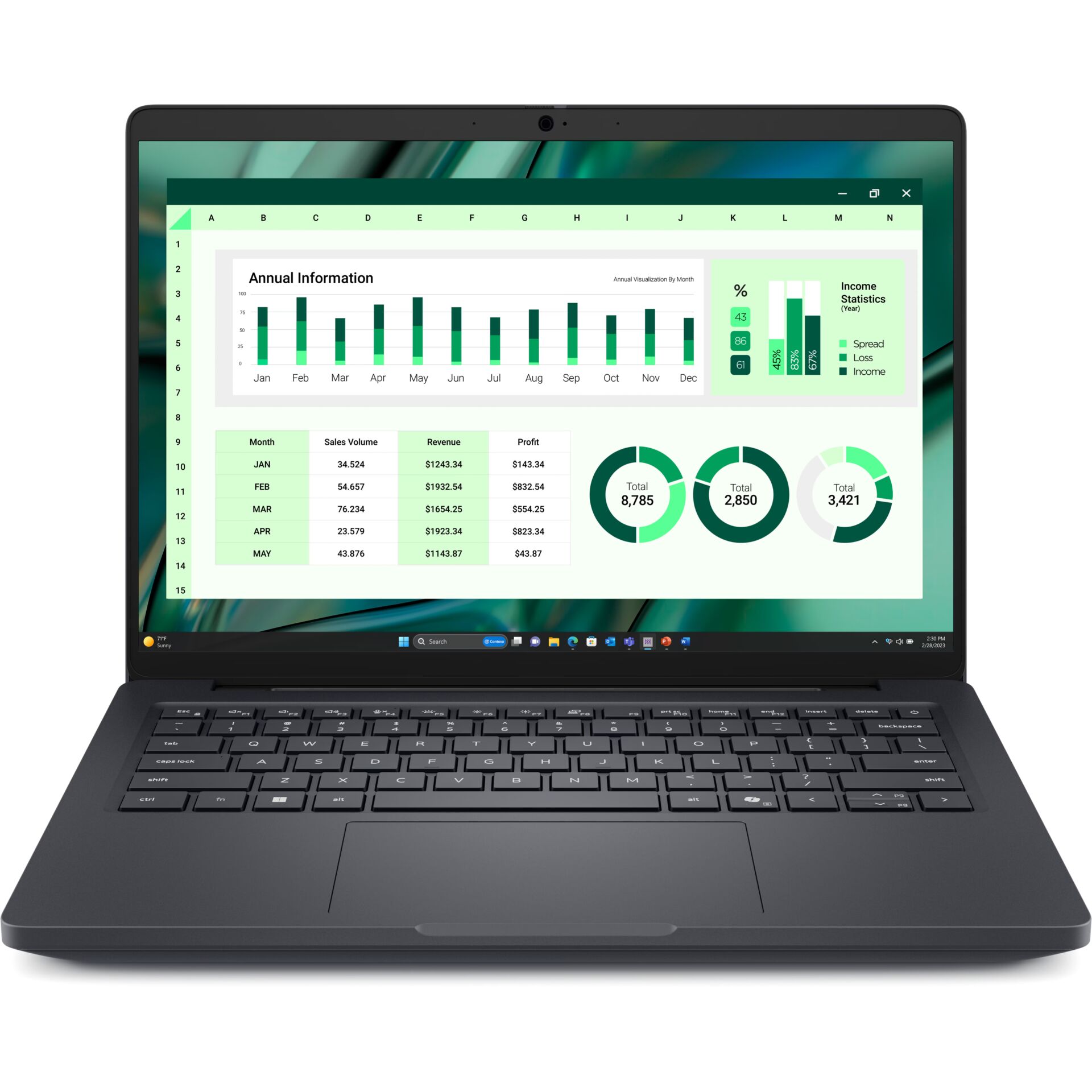 laptop, Bildschirm, Dashboard, Dashboard-Software, Grafikdaten