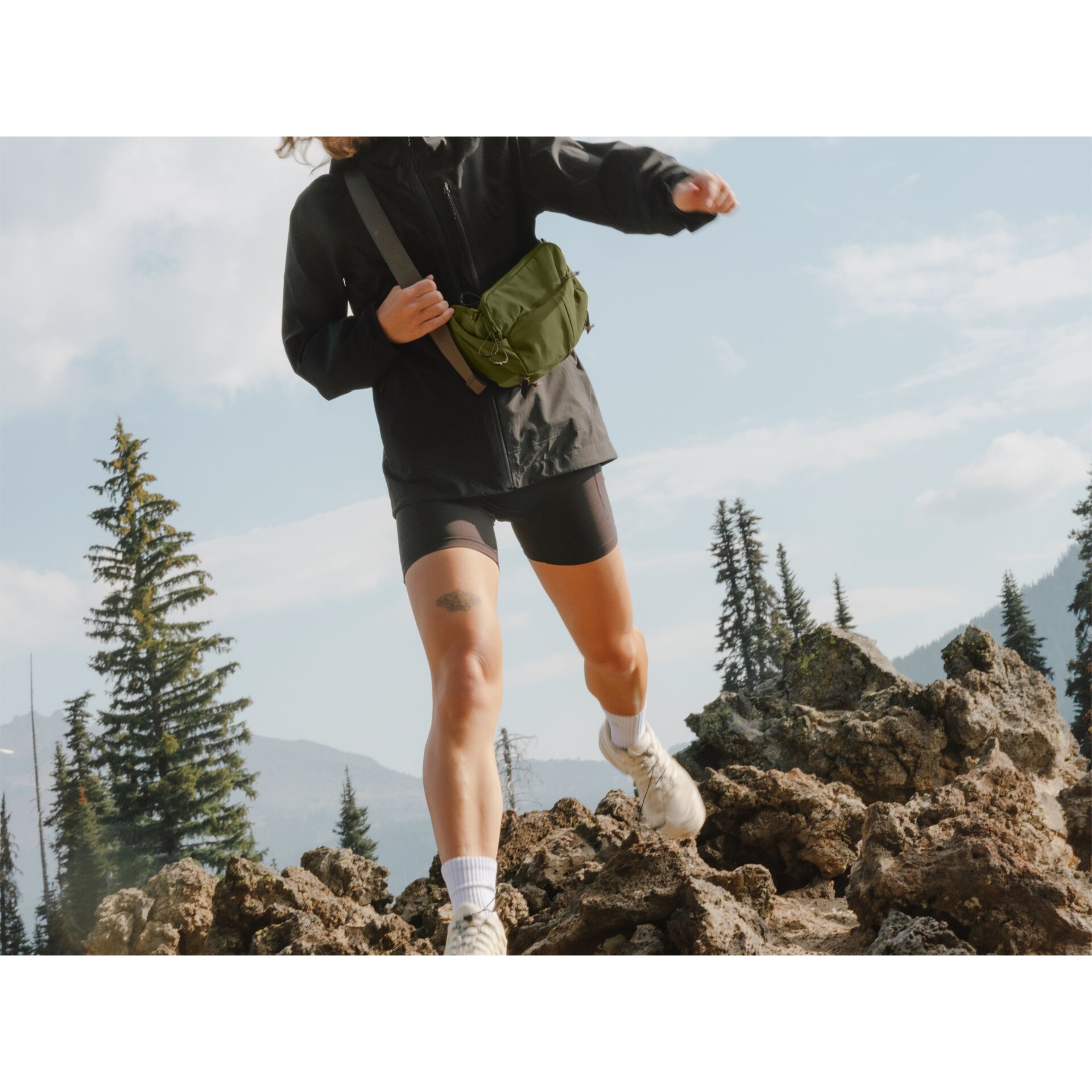 wandern, pfad, shorts, rucksack, outdoor