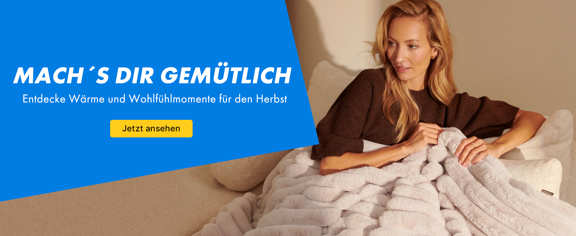 Kuscheldecke, Kunstfell, cremefarben, plüschig