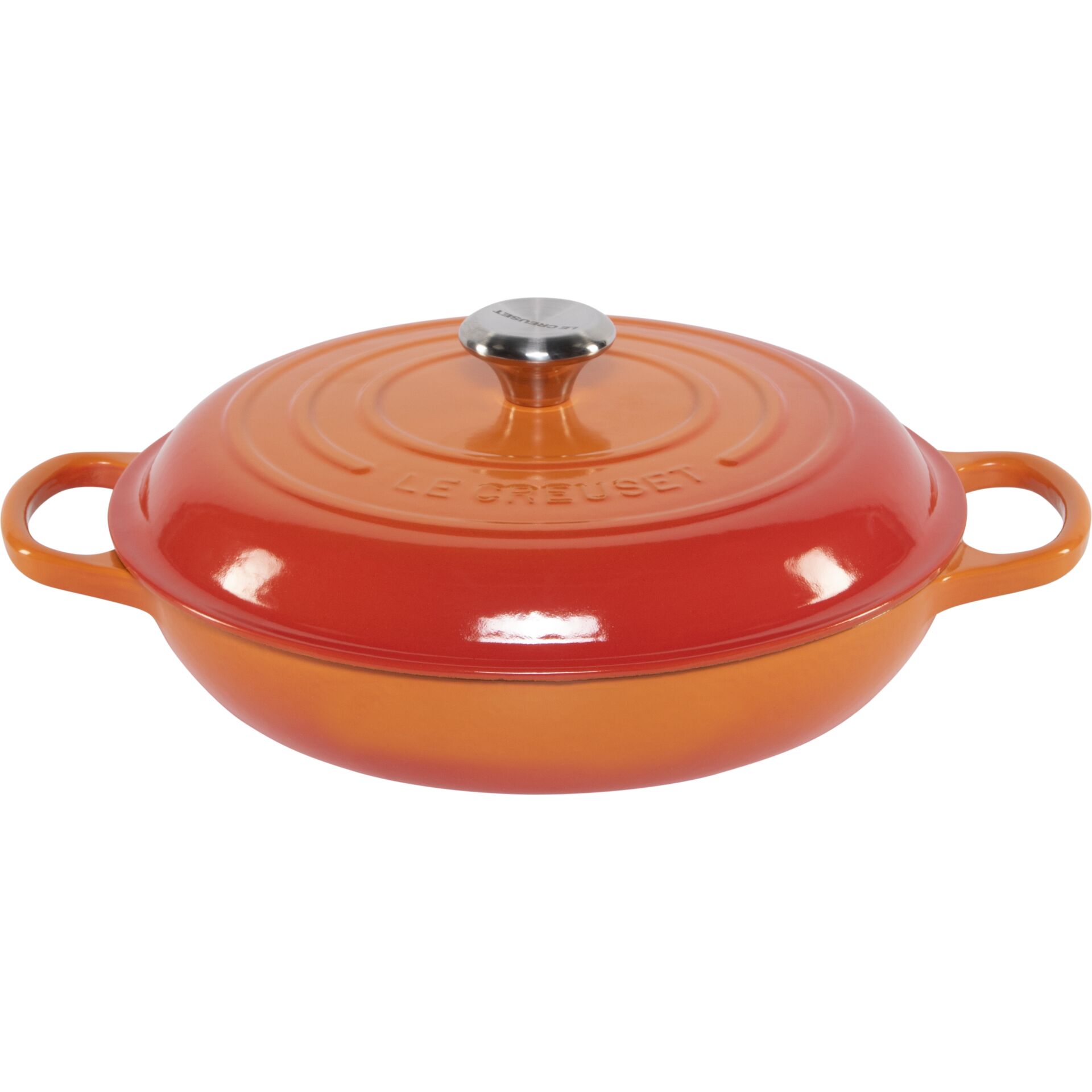 Feuertopf, Gusseiserne Pfanne, Rostrot, Glasiert, Deckelknopf Edelstahl