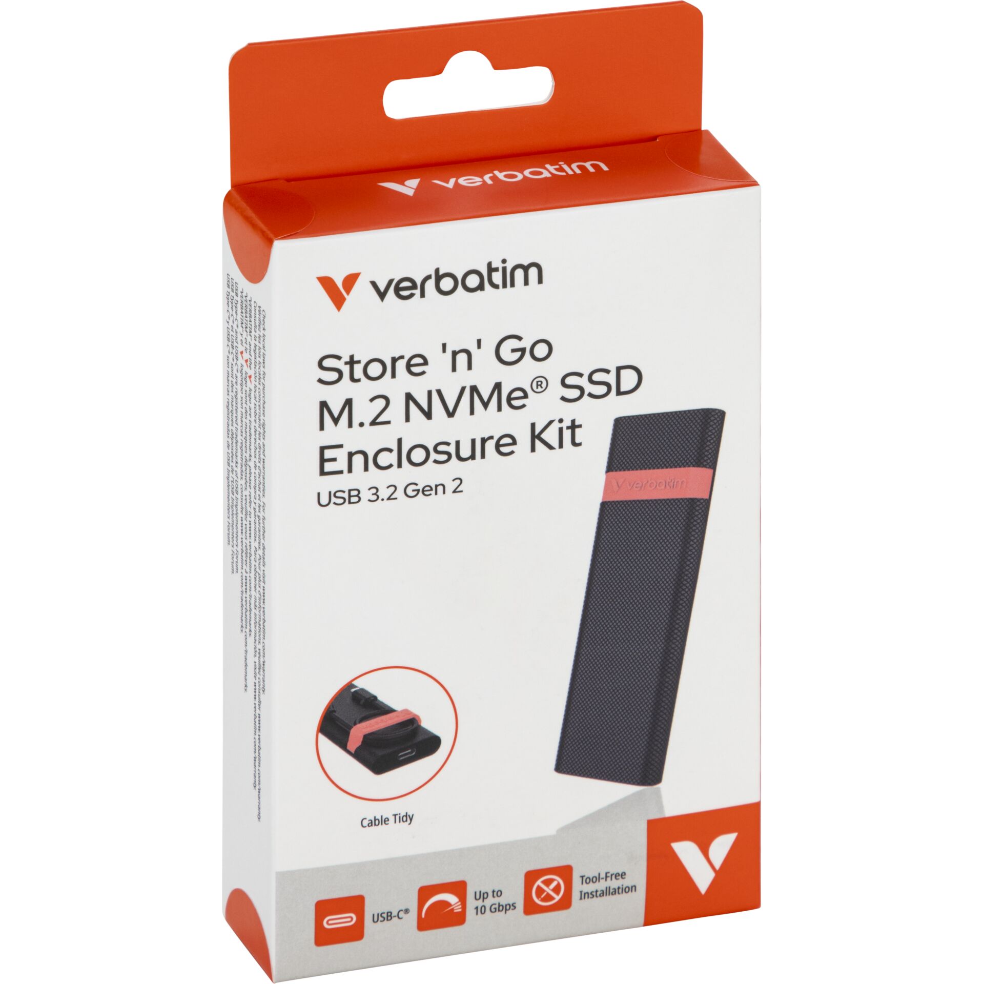 NVMe SSD, Gehäuse-Kit, M.2, USB 3.2 Gen 2, Kabel-Ordnung