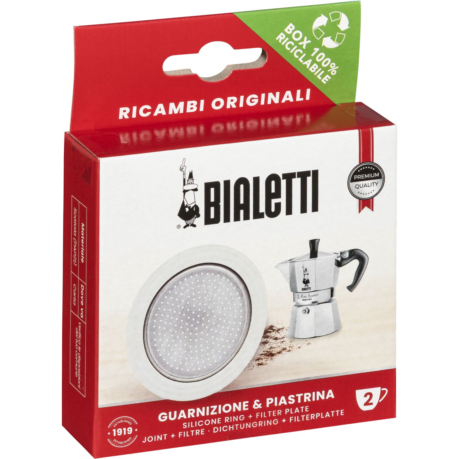 Bialetti Ricambi Induc. 1 Ersatz  dichtung + 1 Filter 2 Tassen
