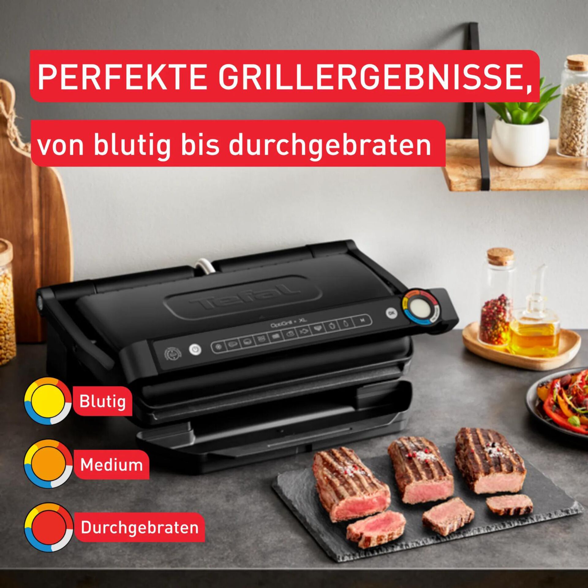 Grillpresse, Elektrische Grillpresse, Grillplatte, Rindfleisch, Brattemperatur