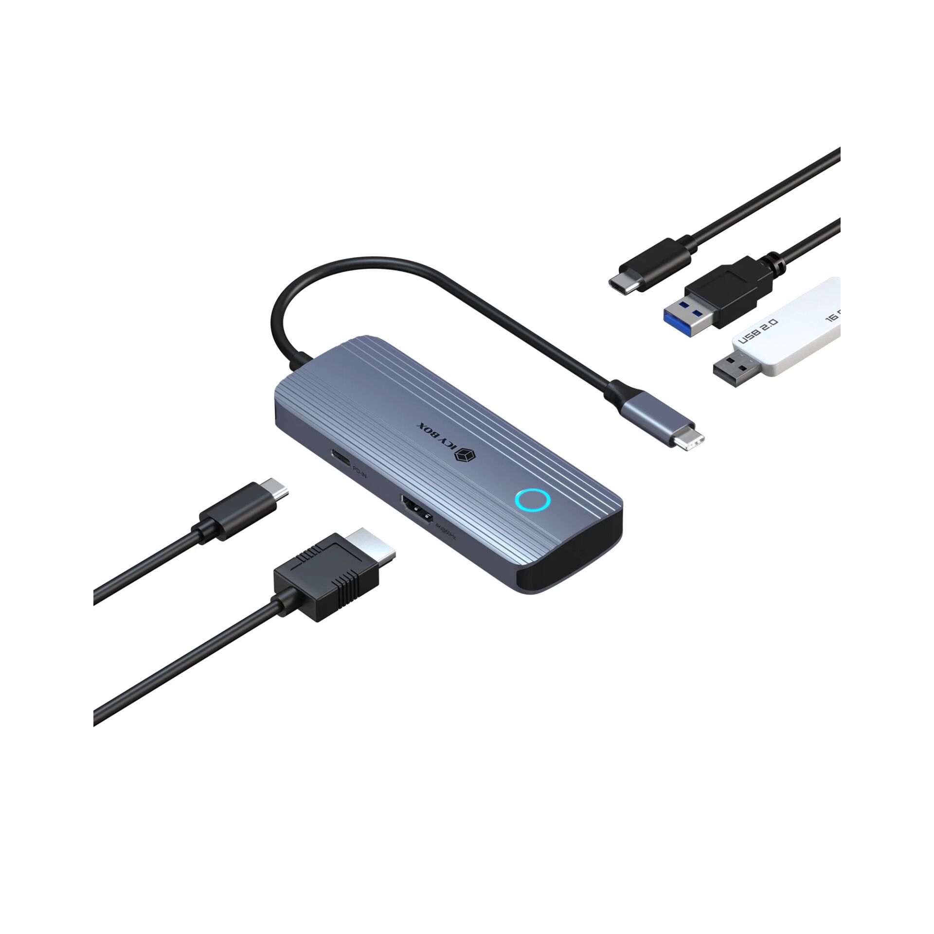 USB-C Hub, Multiport Adapter, USB-C, HDMI, Power Delivery