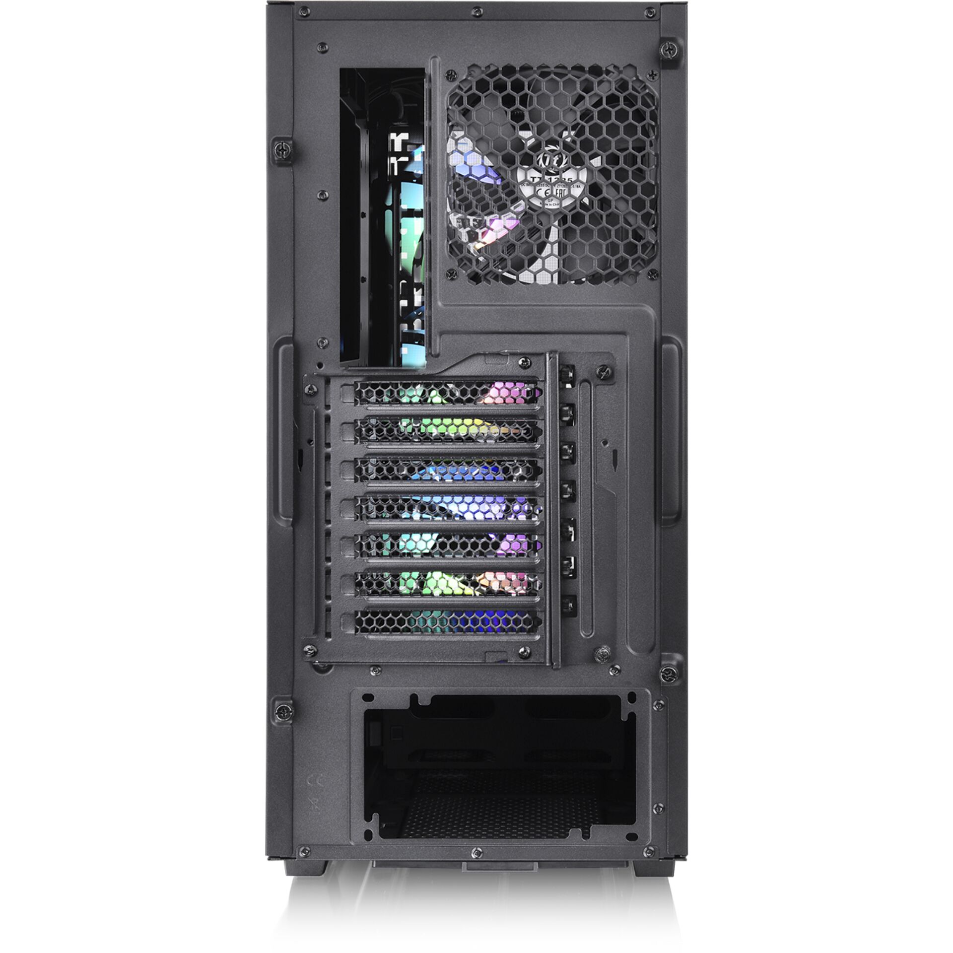Gehäuse, PC-Gehäuse, Rückenansicht, Gehäuse mit Sichtfenster, RGB-Lüfter