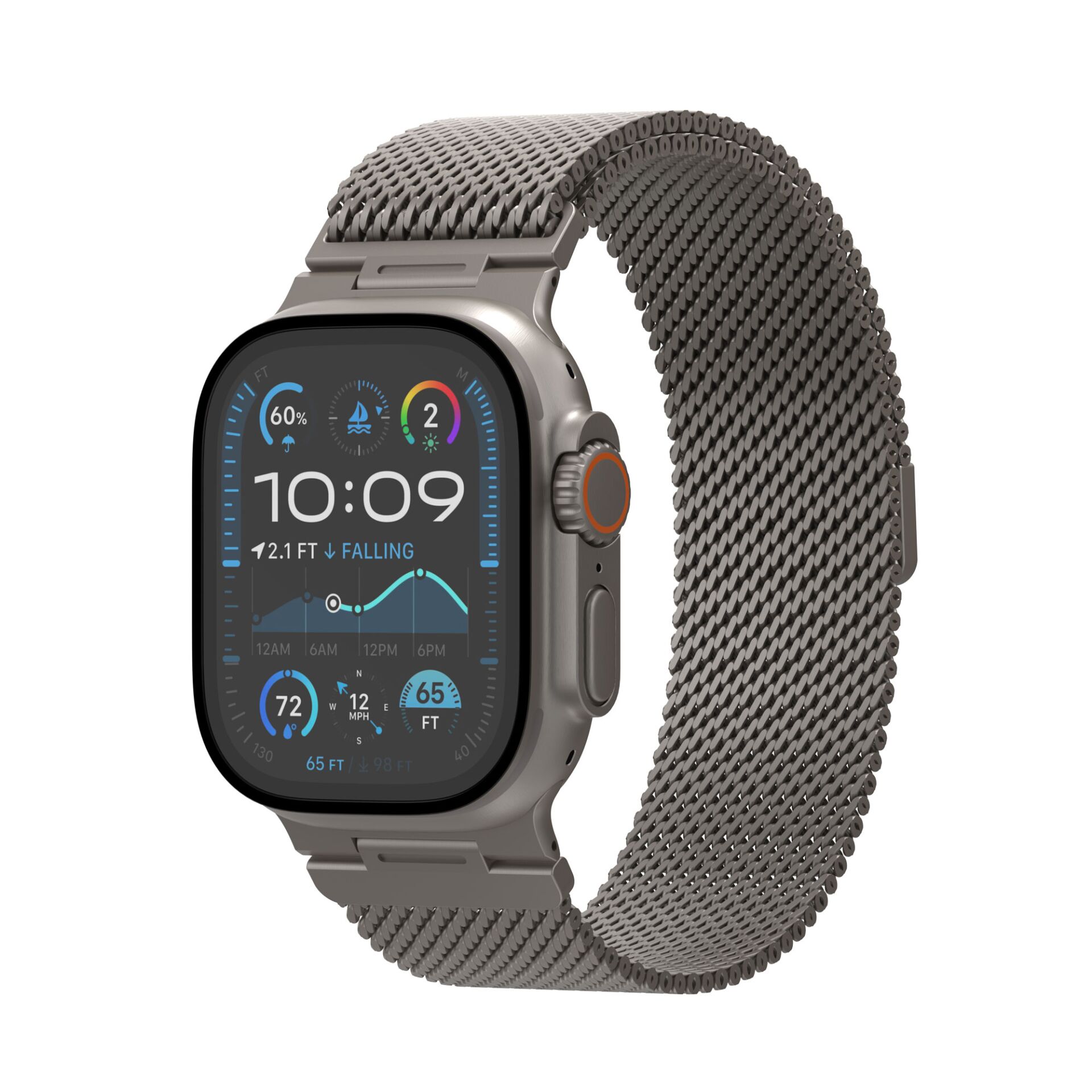 Smartwatch, Metallband, Meshband, Digitalanzeige, Touchscreen