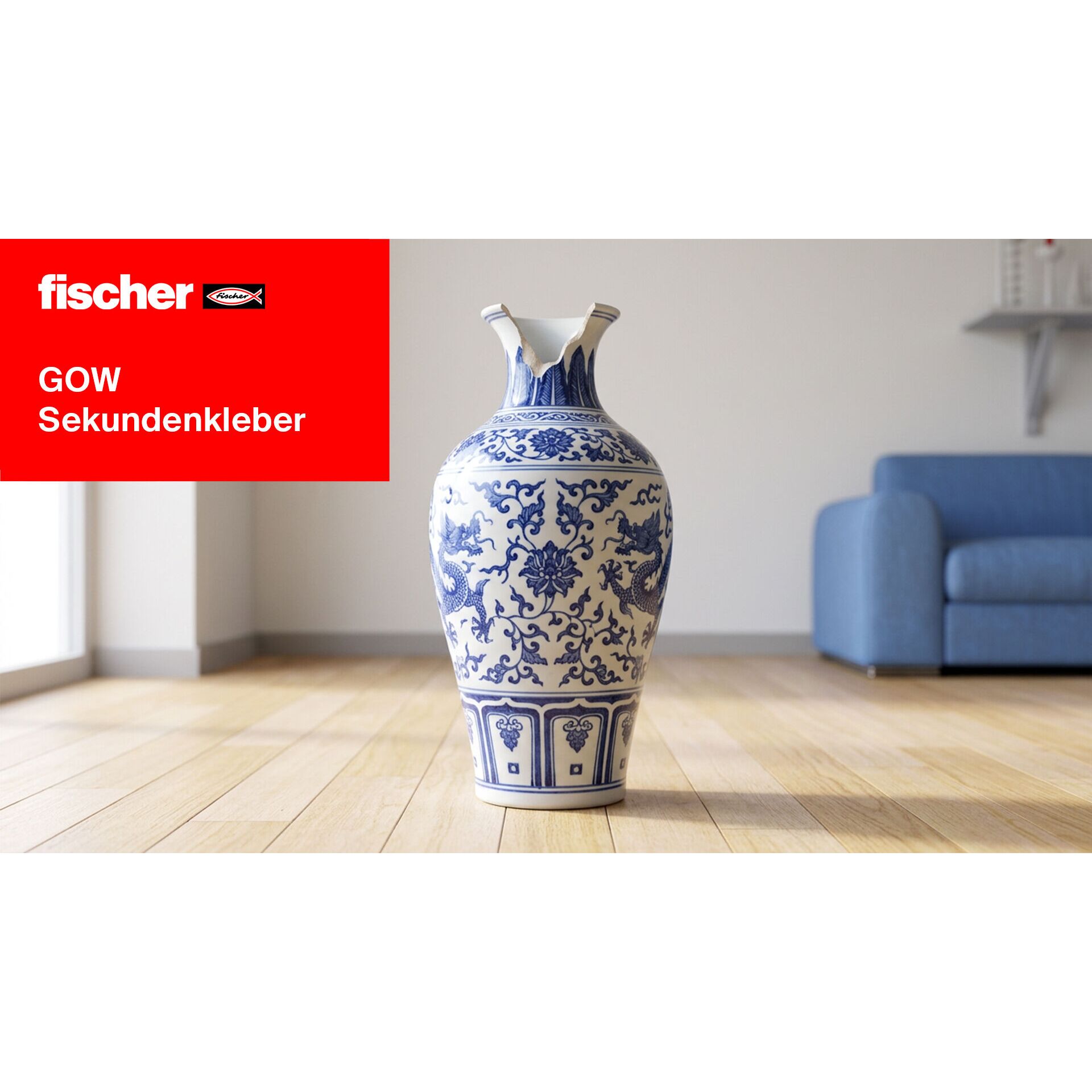 Vase, Porzellan, Blaues Muster, Blau Dekoration, Wohnzimmer