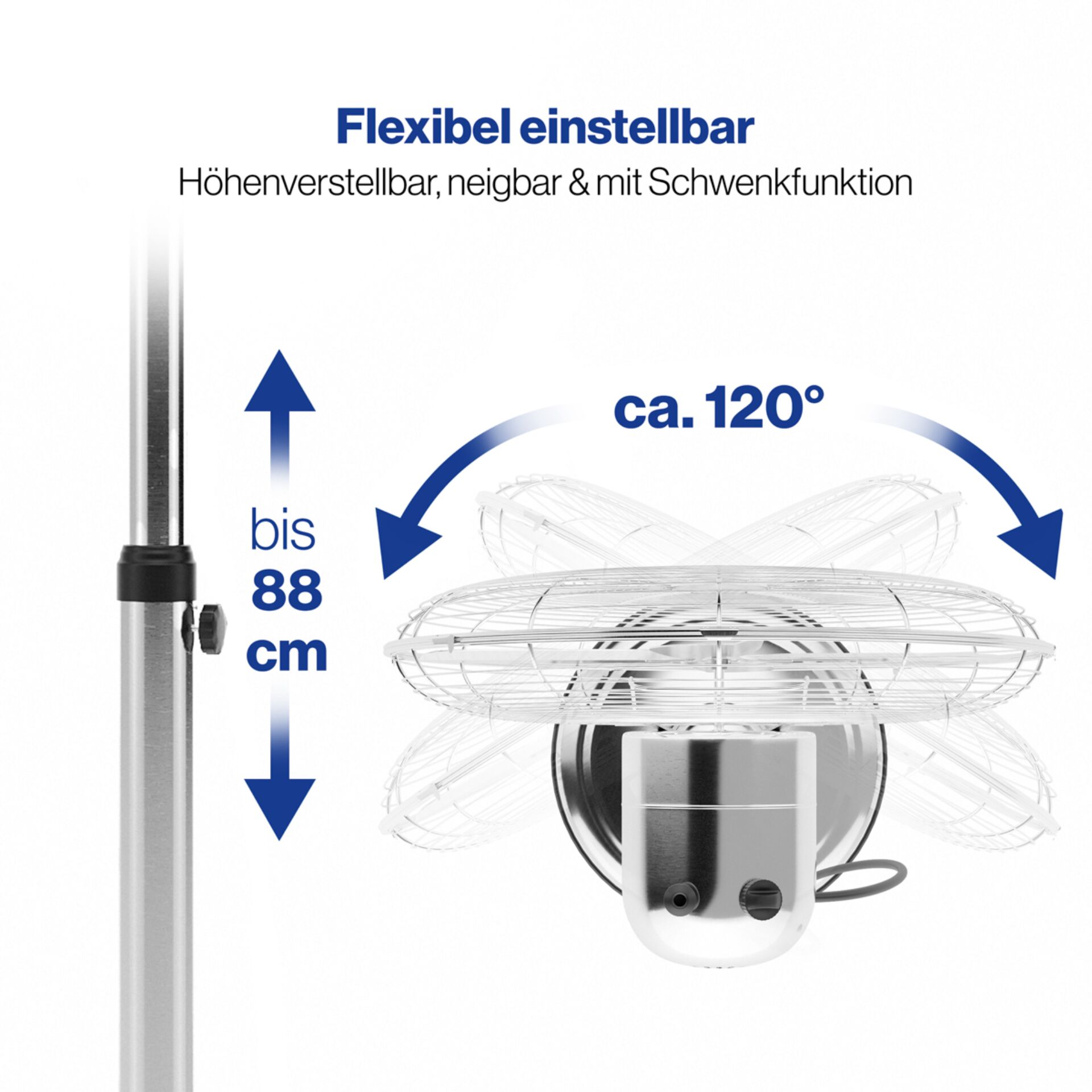 Lüfter, Klimaanlagenzubehör, Schwenkbar, Standleuchte, Metallventilator