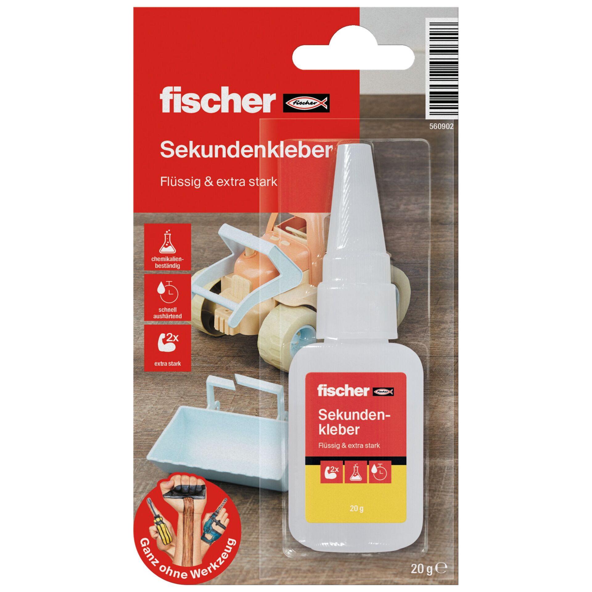Sekundenkleber, Klebstoff, Flüssig, Hobbybedarf, 20 g