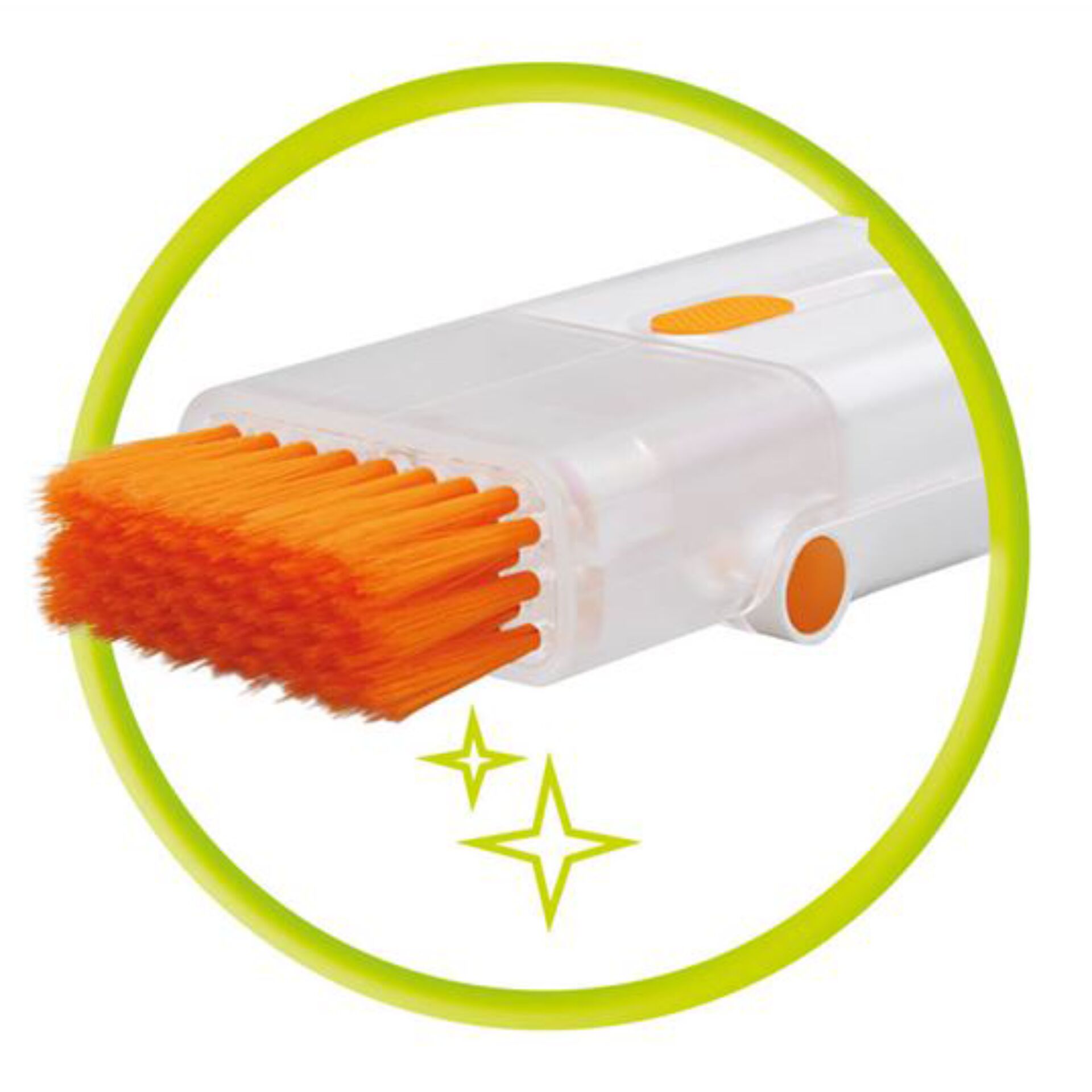 Reinigungsbürste, Schmutzbürste, Handbürste, orange Borsten, Bürstenkopf