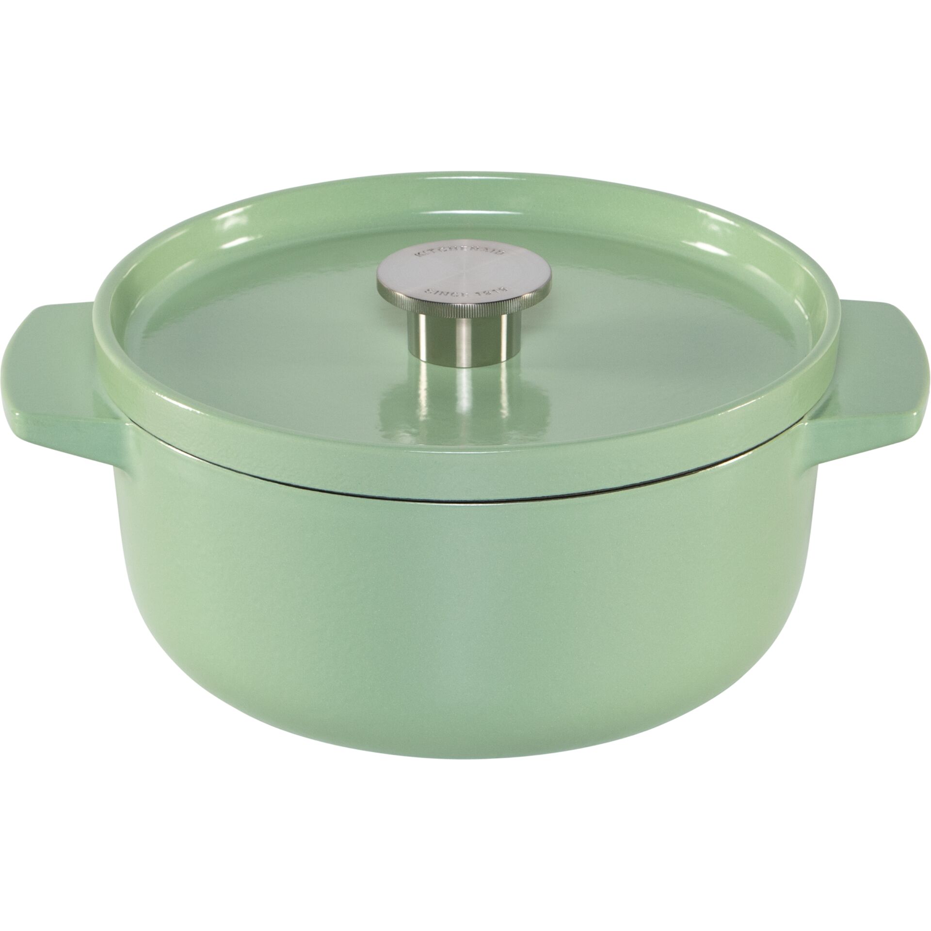 KitchenAid Bräter mit Deckel  Gusseisen 22cm, hellgrün