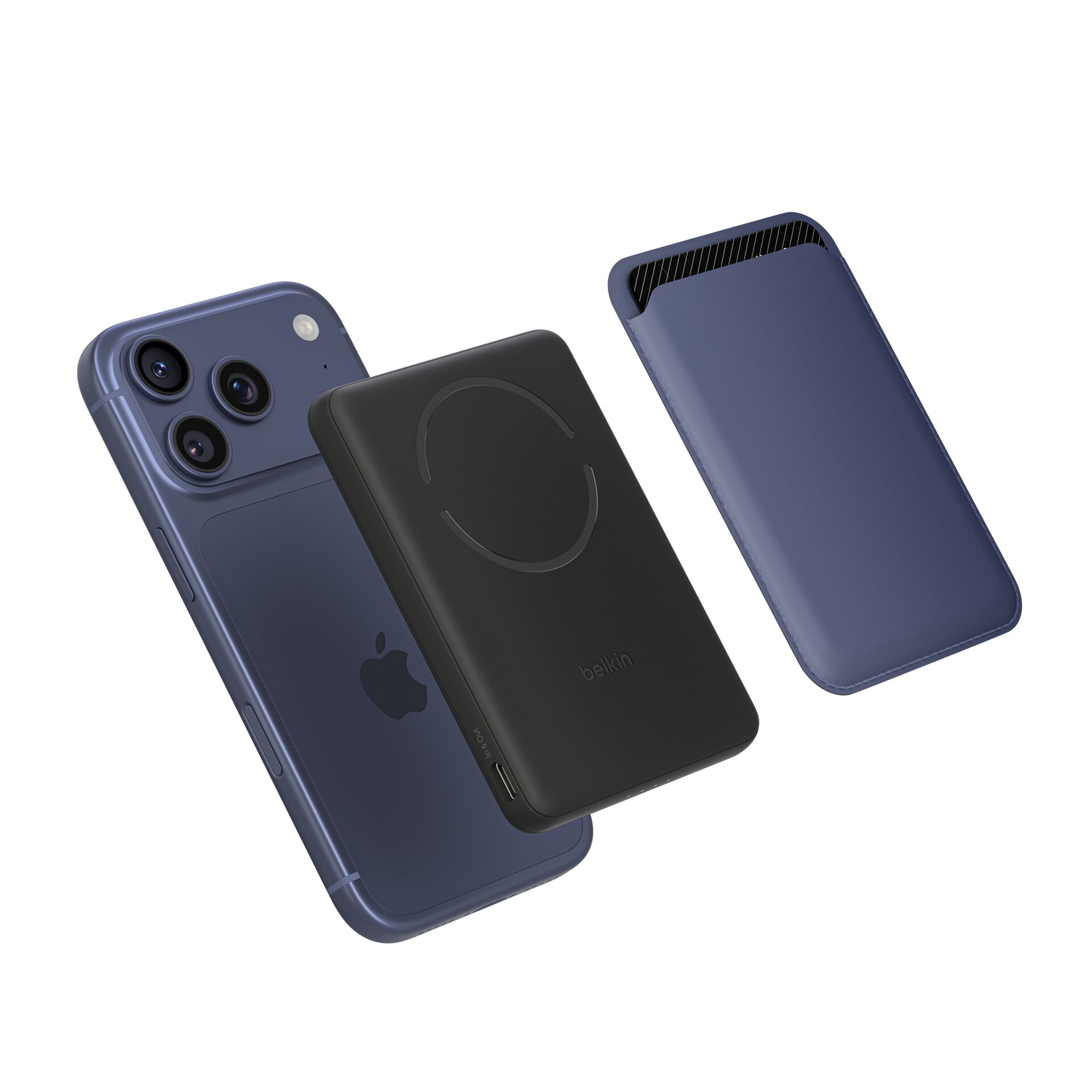 iPhone, Ladegerät, MagSafe, Rückseite, Blau