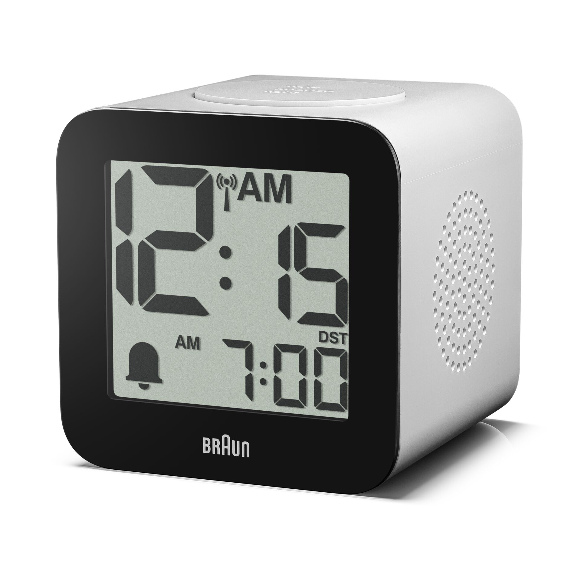 digital clock, alarm clock, Braun, quadrat display, digitale Anzeige
