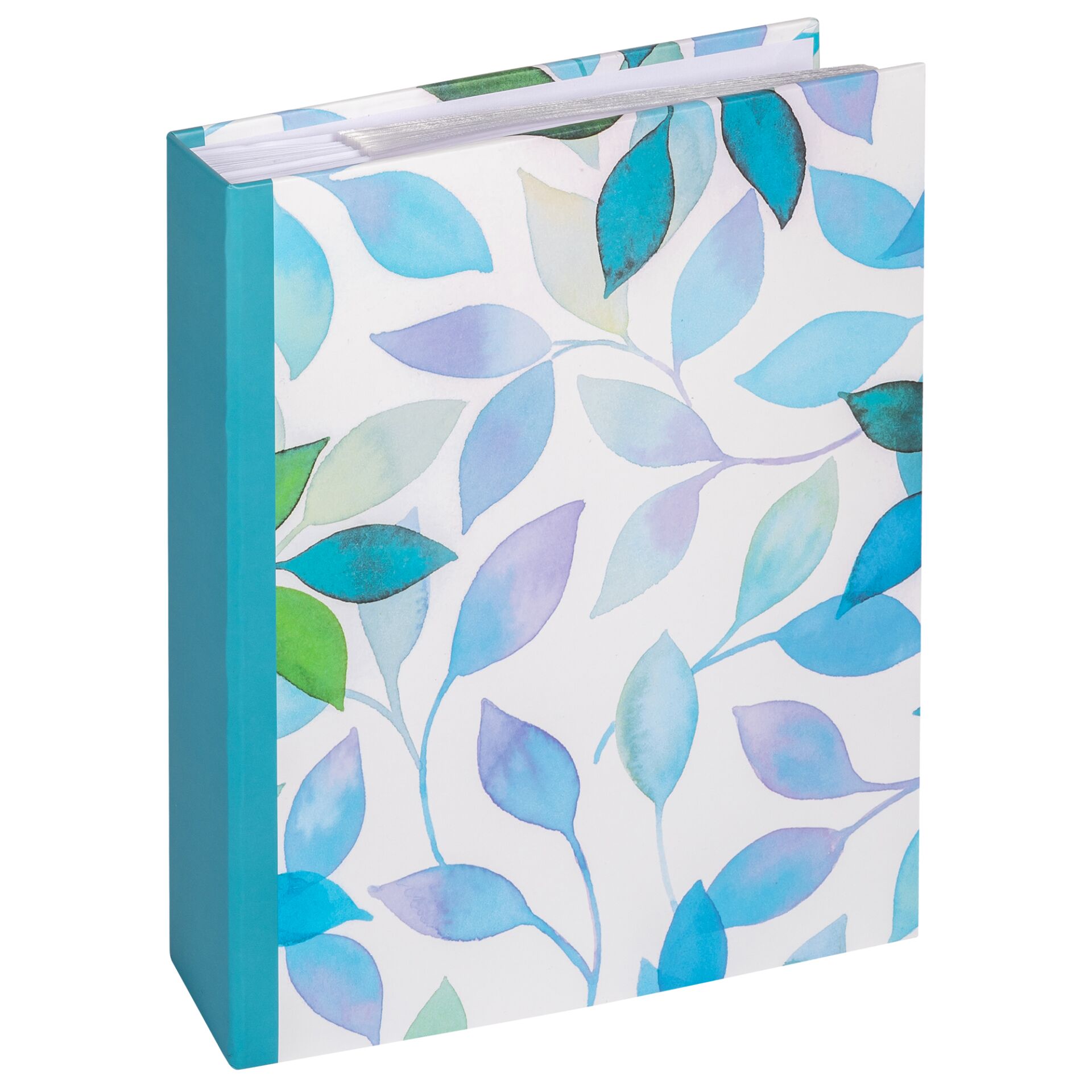 notebook, spiral-bound, blattmuster, blau-grün, aquarell