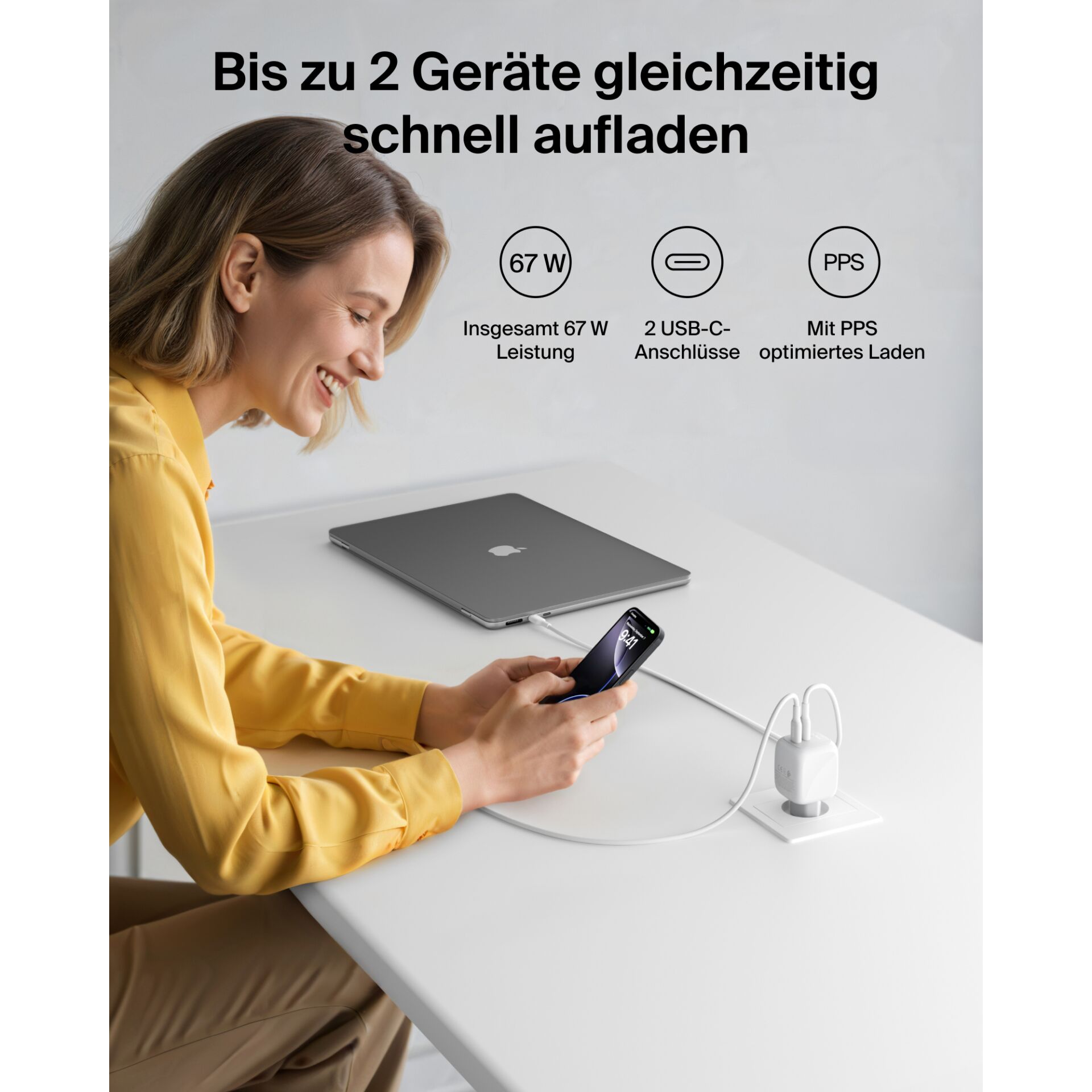 Laptop, PC, Handy, Gesicht, Kopf