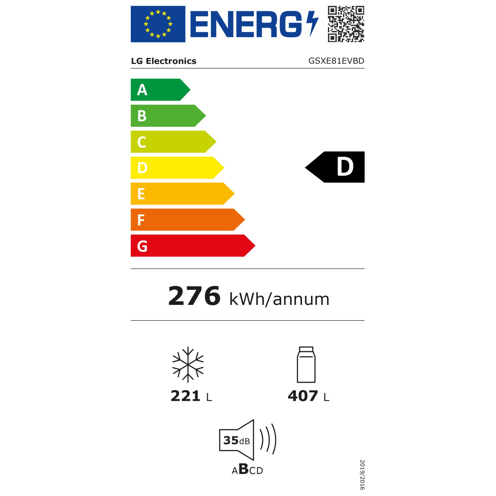 LG GSXE81EVBD  InstaView – Energieeffizienzklasse D