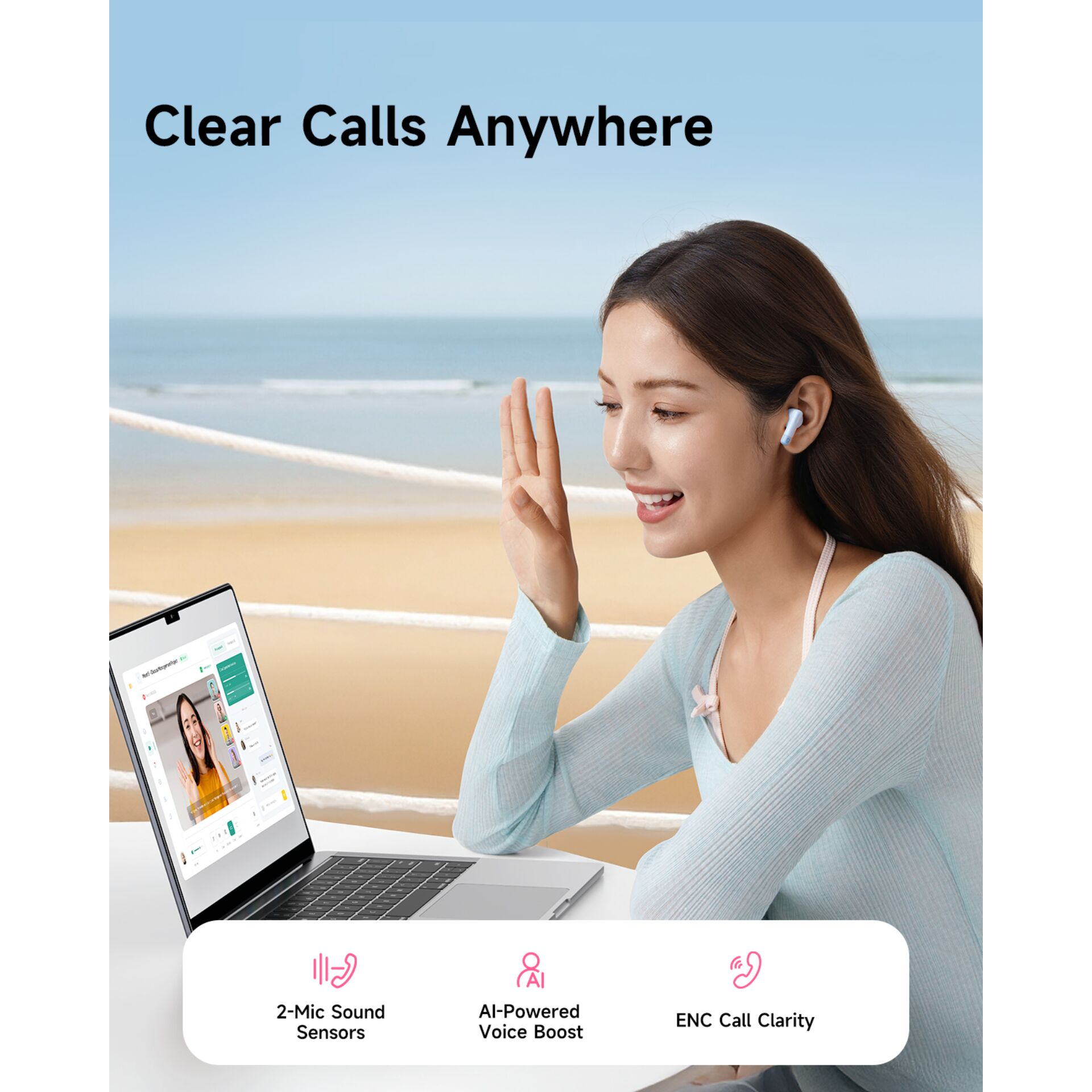 Computer, Laptop, Ohrhörer, Person, Frau