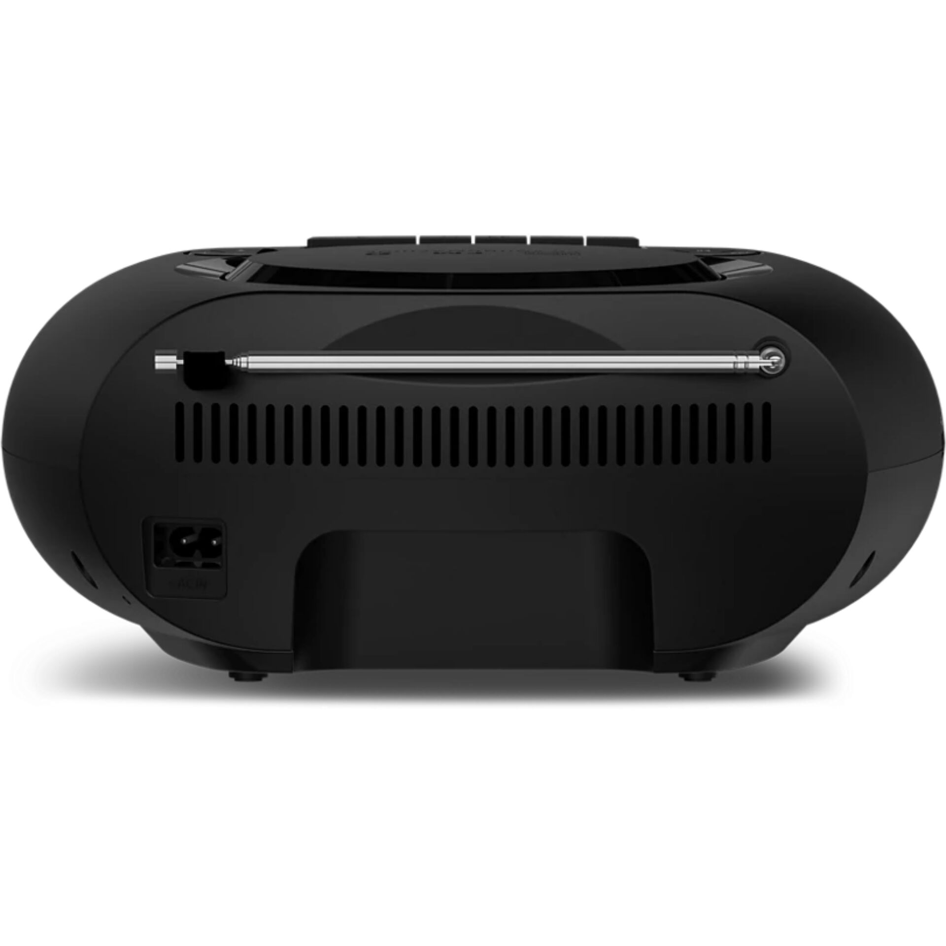 Bluetooth-Lautsprecher, Tragbarer Lautsprecher, USB-C Anschluss, Aux-In, Schwarz, Radio, Retro, Schwarz, Antennen, Belüftung