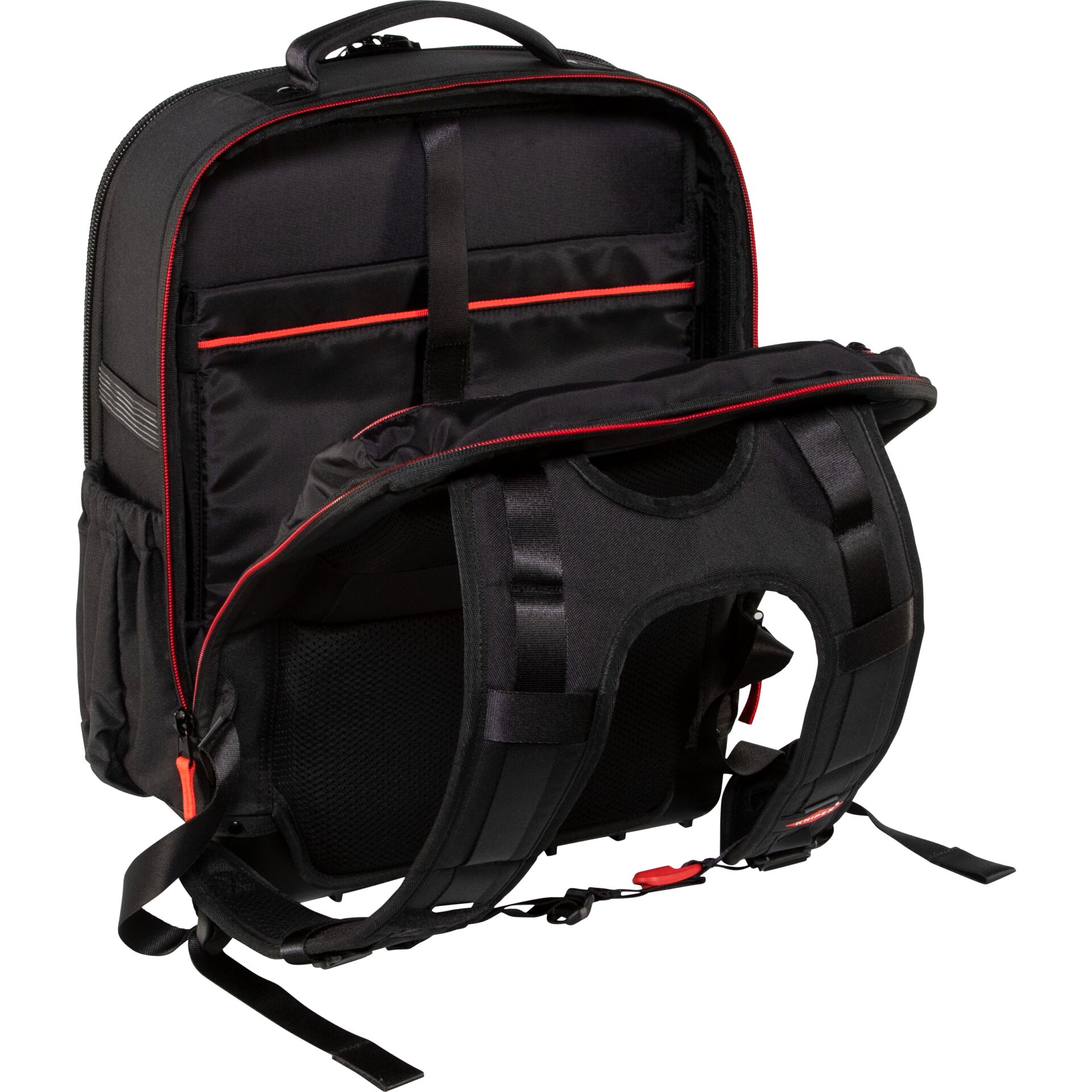Rucksack, Schulterriemen, Fächer, Schwarz, Reißverschluss