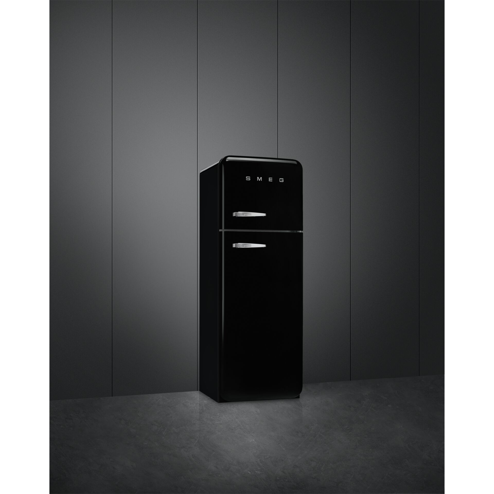 Kühlschrank, Retro-Design, Schwarz, Freistehend, Spülmaschine-freundlich?