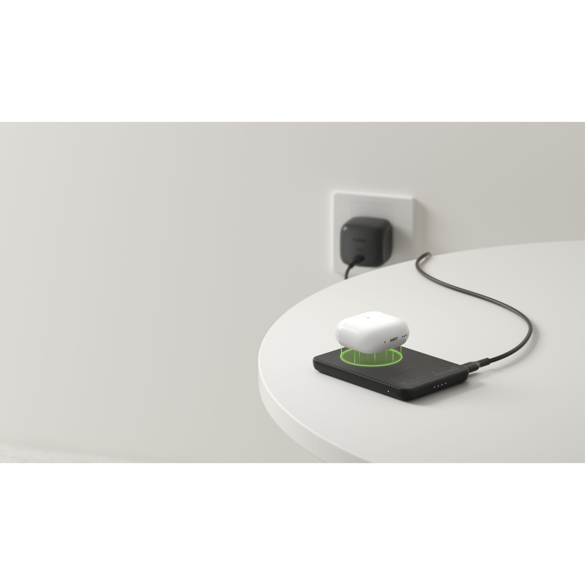 kabellose ohrstöpsel, aufladestation, airpods hülle, induktives laden, schwarzes handy