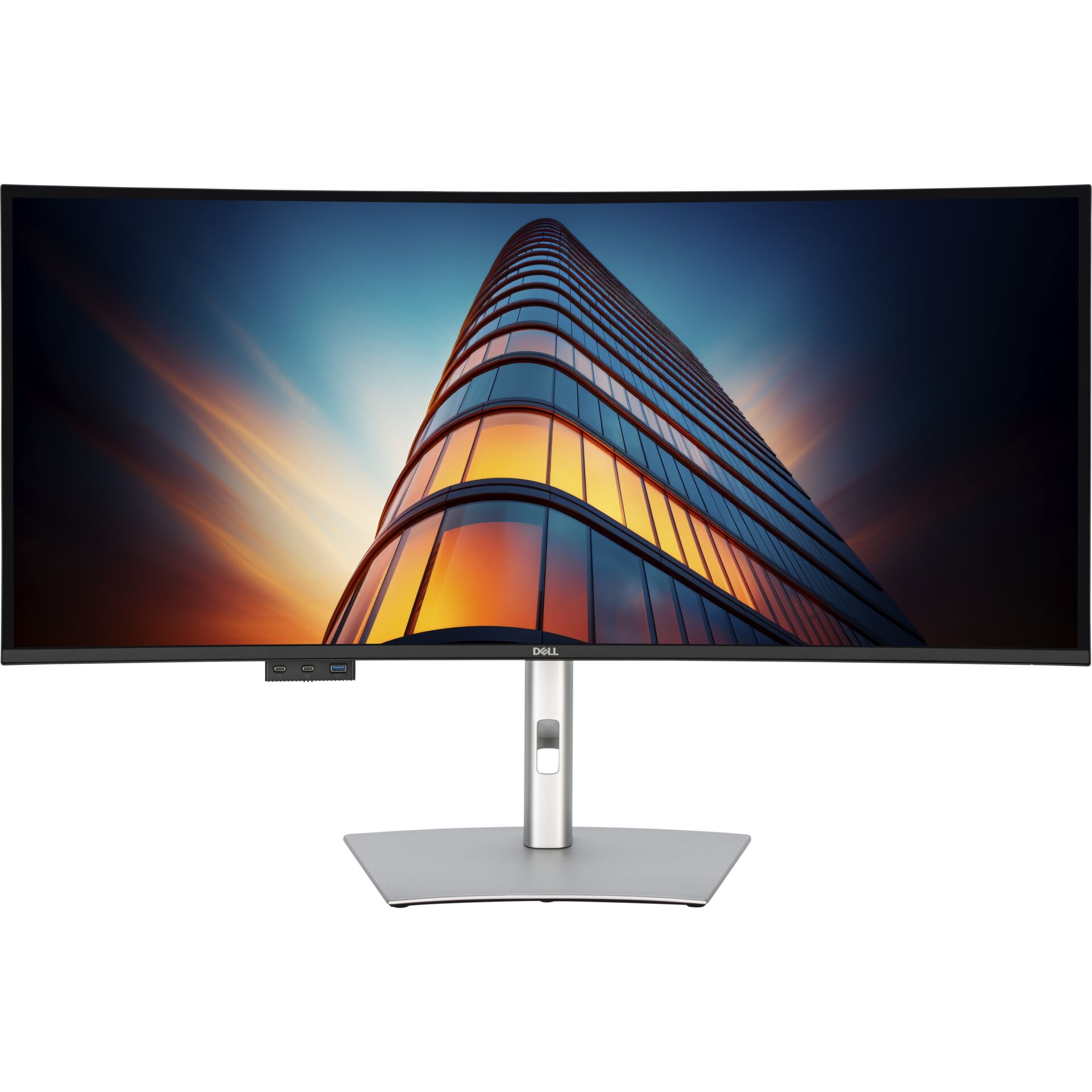 Computerausrüstung, Überwachen, Bildschirm, FERNSEHER,  Monitor,  curved,  4K,  ultrawide,  silberner ständer