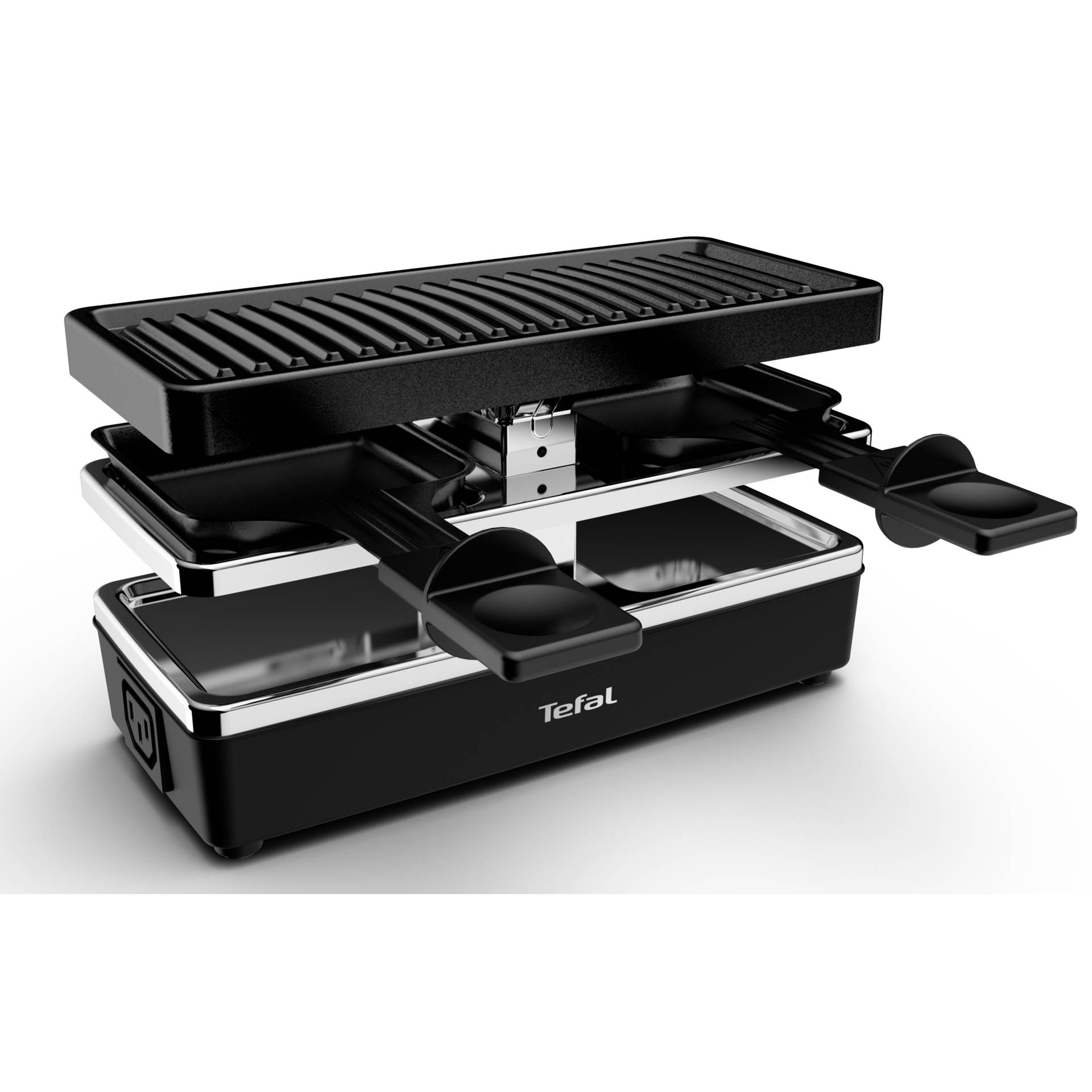 Grillplatte, Sandwichmaker, Elektrisch, Doppelplatten, Schwarz