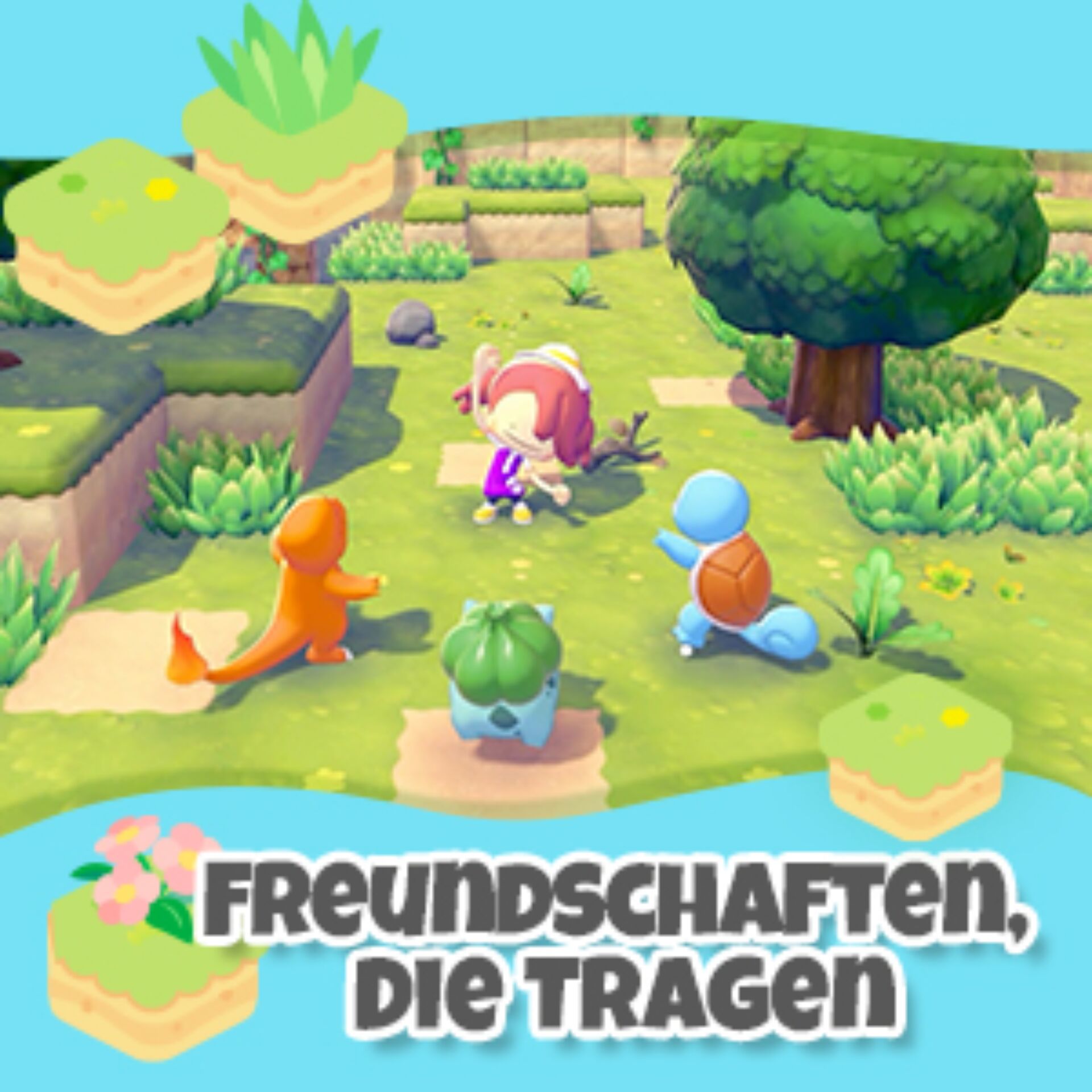 kindergarten,  Spielszenen, lila charakter, blauer schildkröte, grüne landschaft