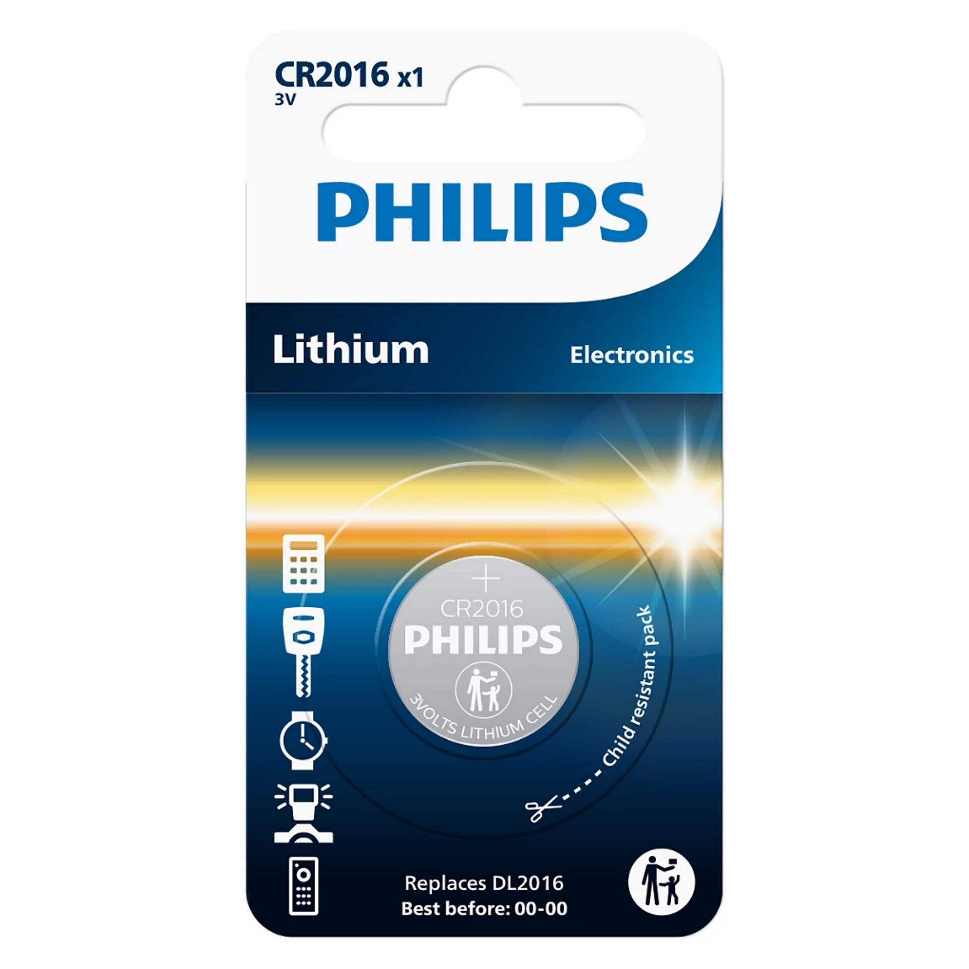 Philips Lithium 3.0V Knopfzelle  CR2016