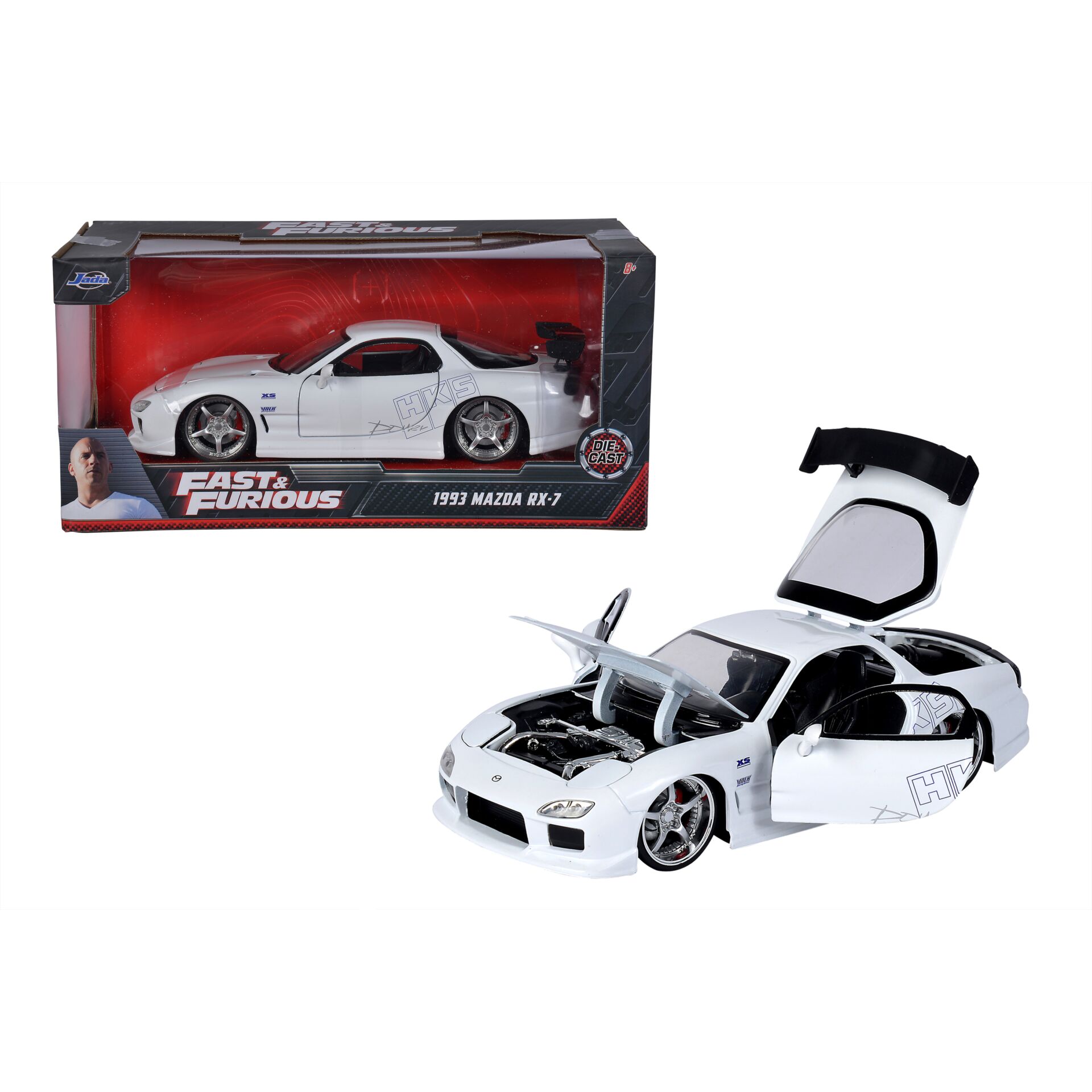 Spielzeugauto, Fernsteuerung, Mazda RX-7, Weißes Auto, Diecast