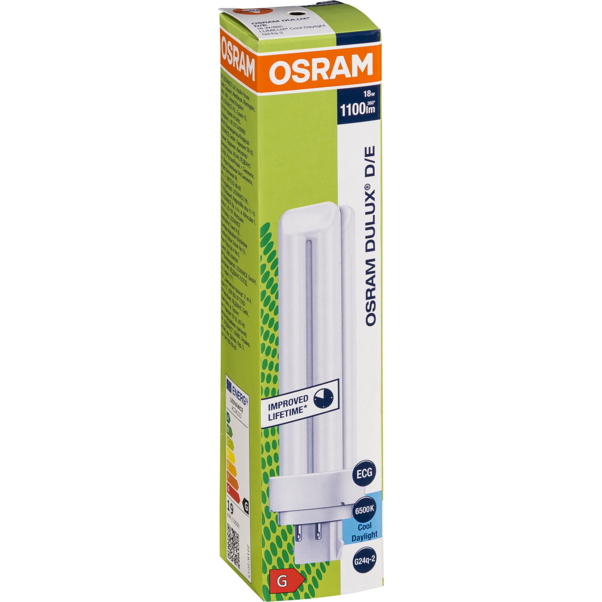 Osram DULUX D/E Energiesparlampe  18W/865 G24Q-3 FS1