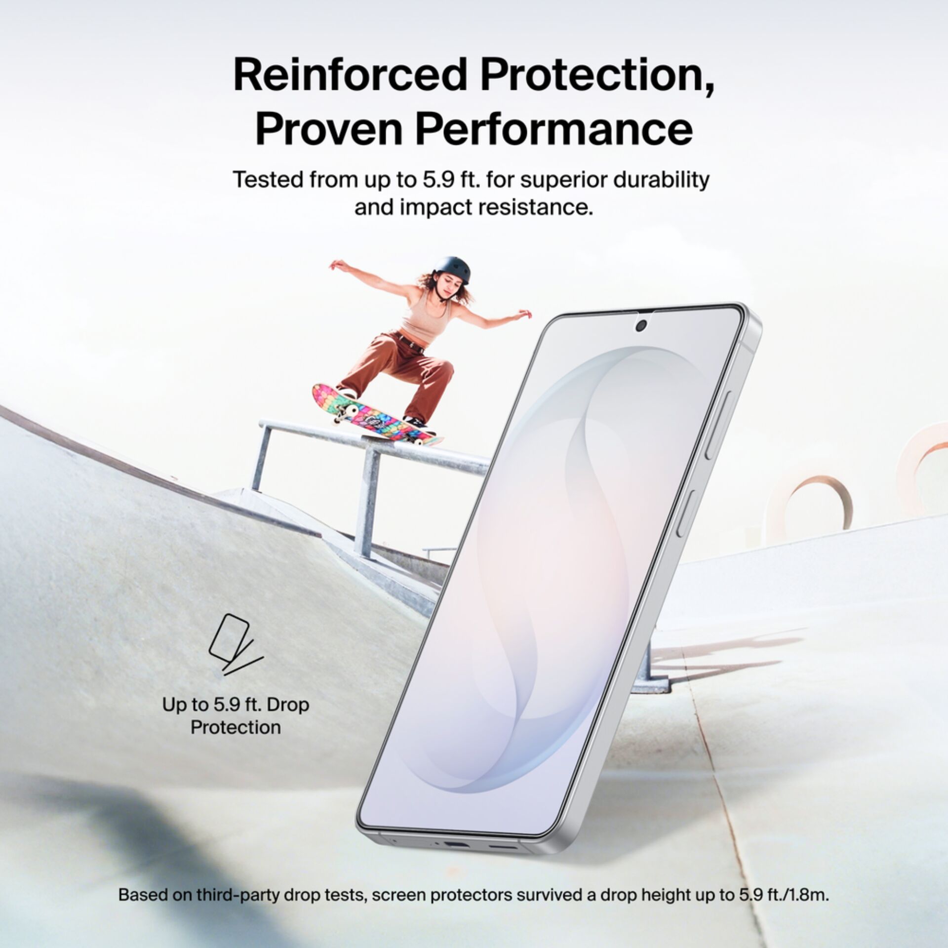 Bildschirm-Schutz, Fallschutz, Smartphone, Display-Guard, Drop-Test