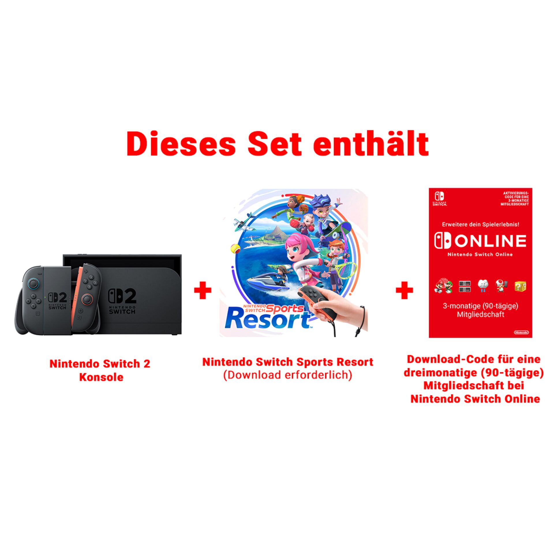 Nintendo Switch 2, Spielkonsole, schwarz, Sports Resort, Online-Mitgliedschaft