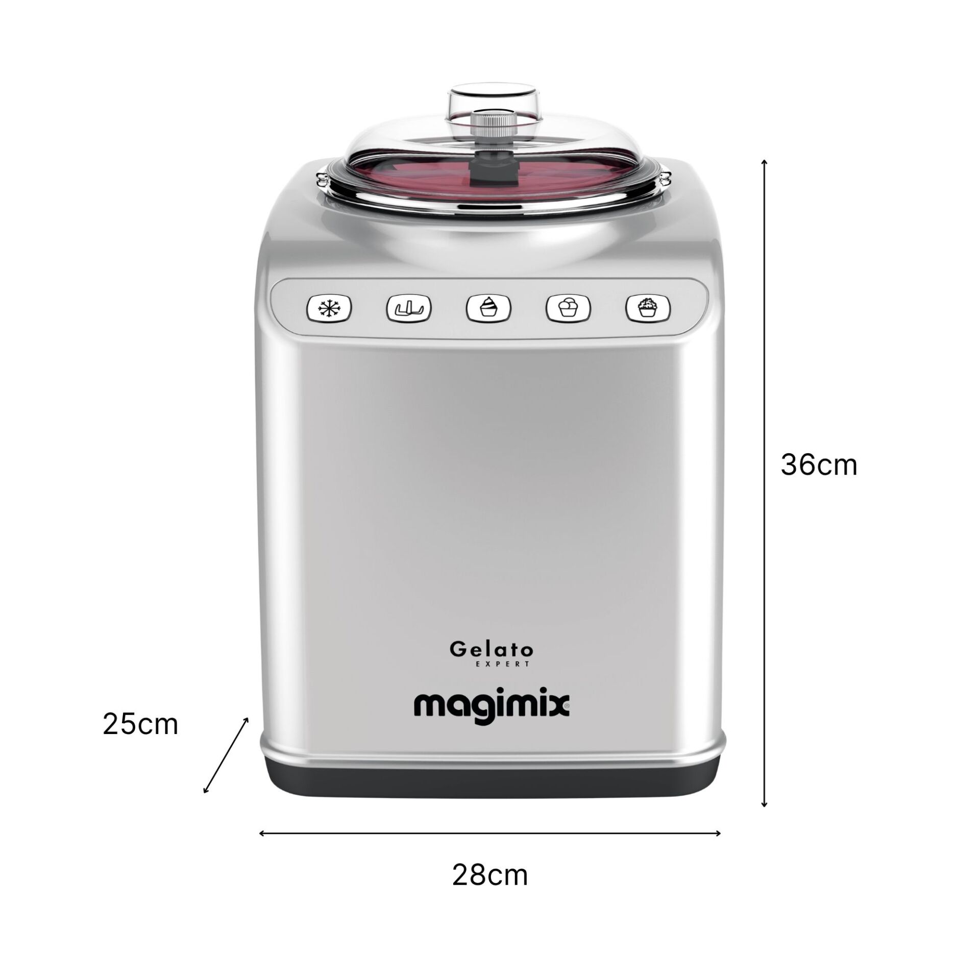 Küchenmaschine, Makimix, Gelato-Experte, Glasdeckel, Stainless-Steel