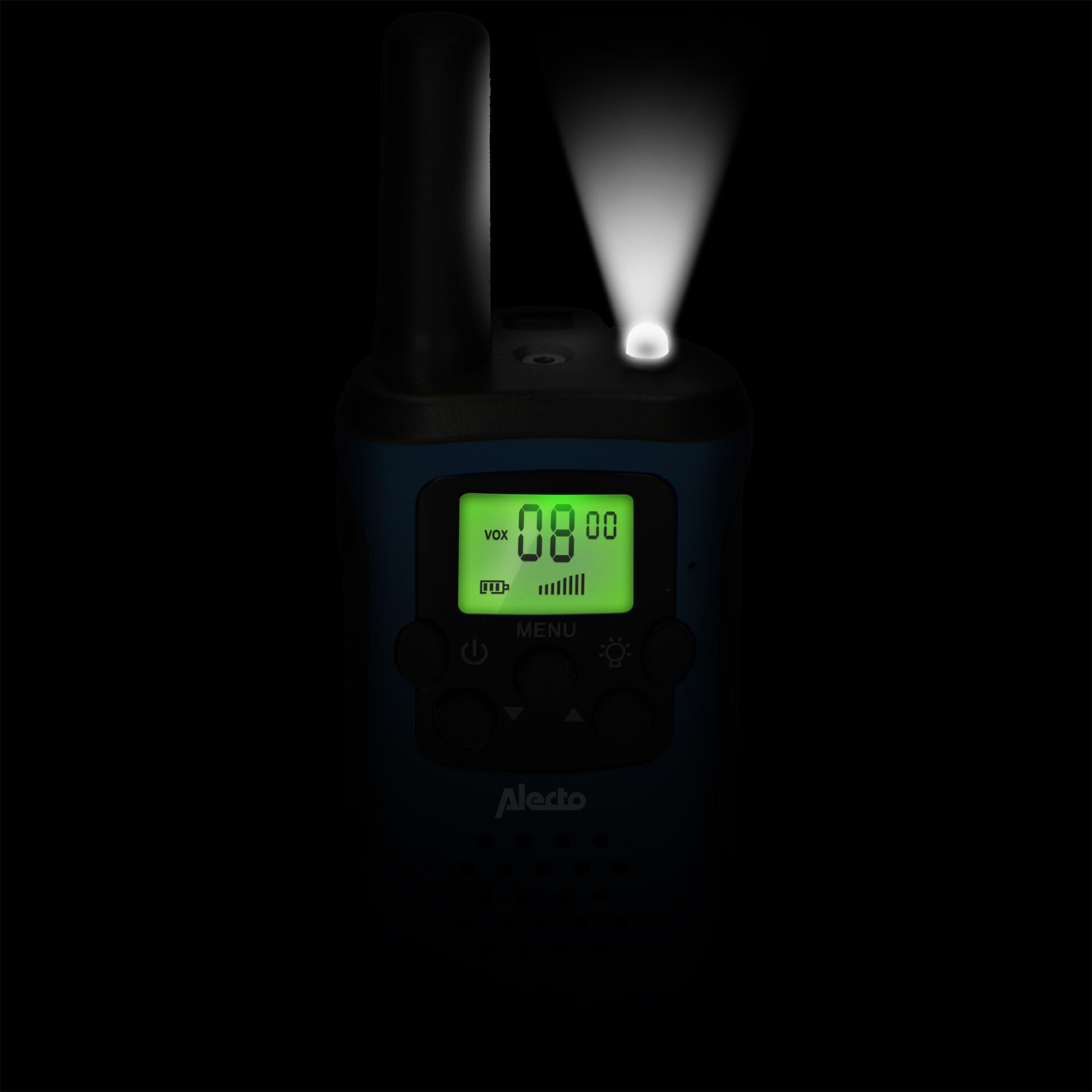 Funktionsdusplay, Lautsprecher, Walkie-Talkie, Akkus, LED-Display