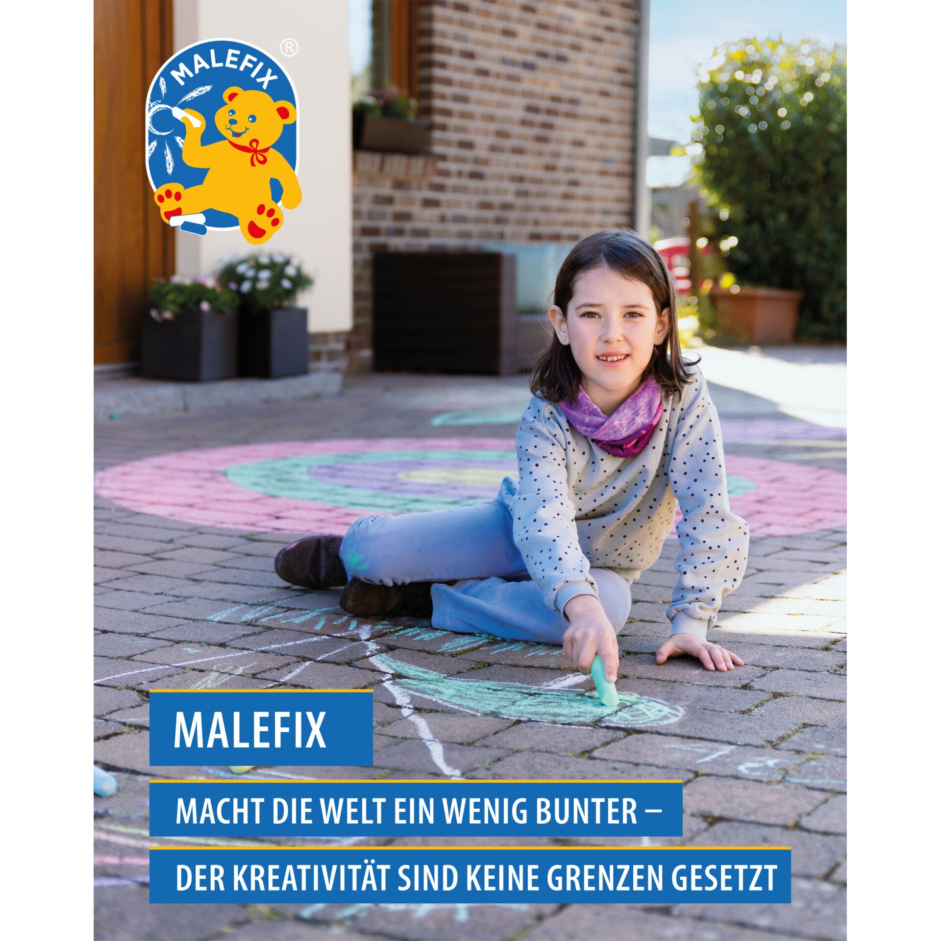 Kind, Kreidezeichnung, Bodenmalerei, Mädchen, Draußen-Aktivität