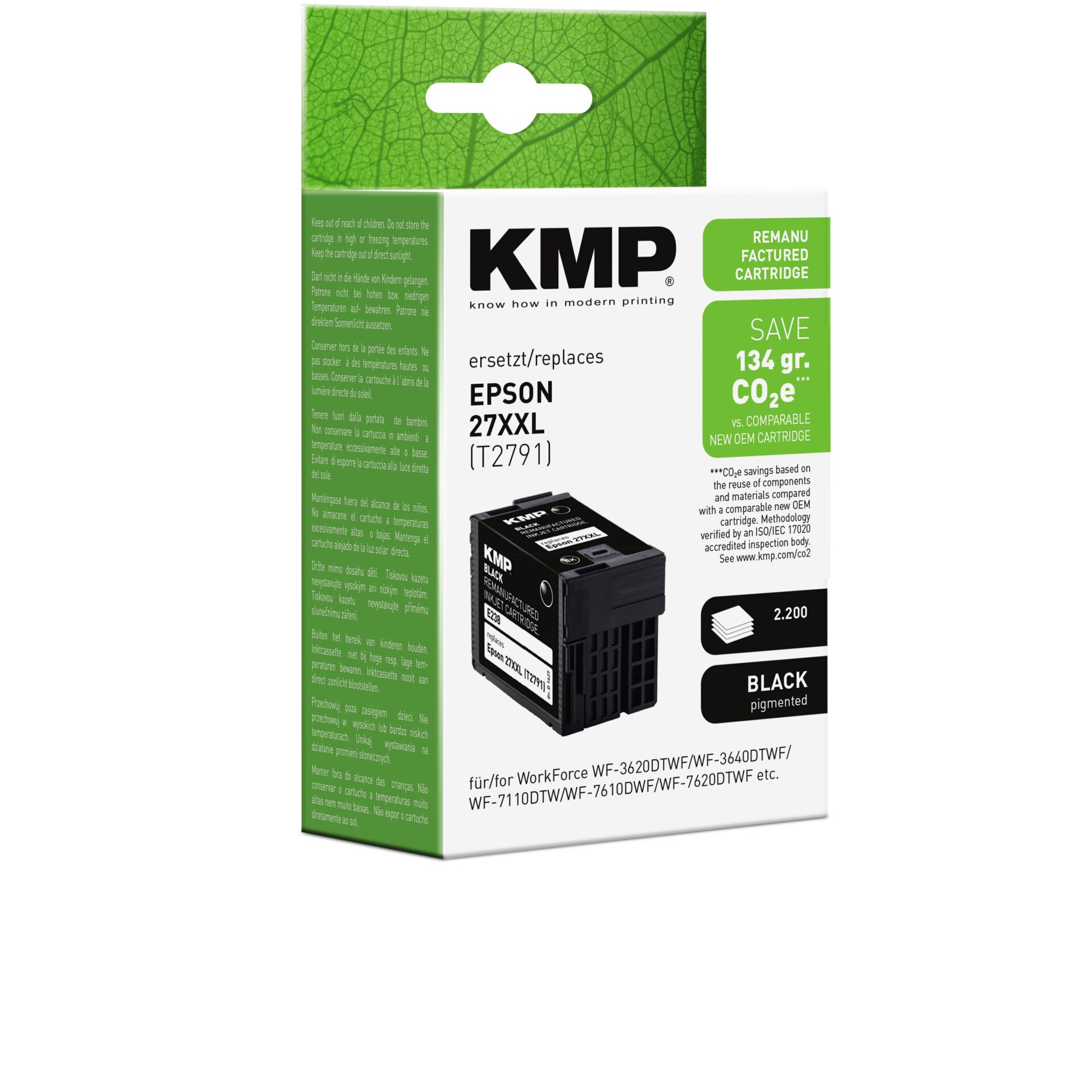 Adapter, Elektronik, QR Code, Tintenpatrone, KMP, EPSON Ersatz, Schwarz, Kartusche