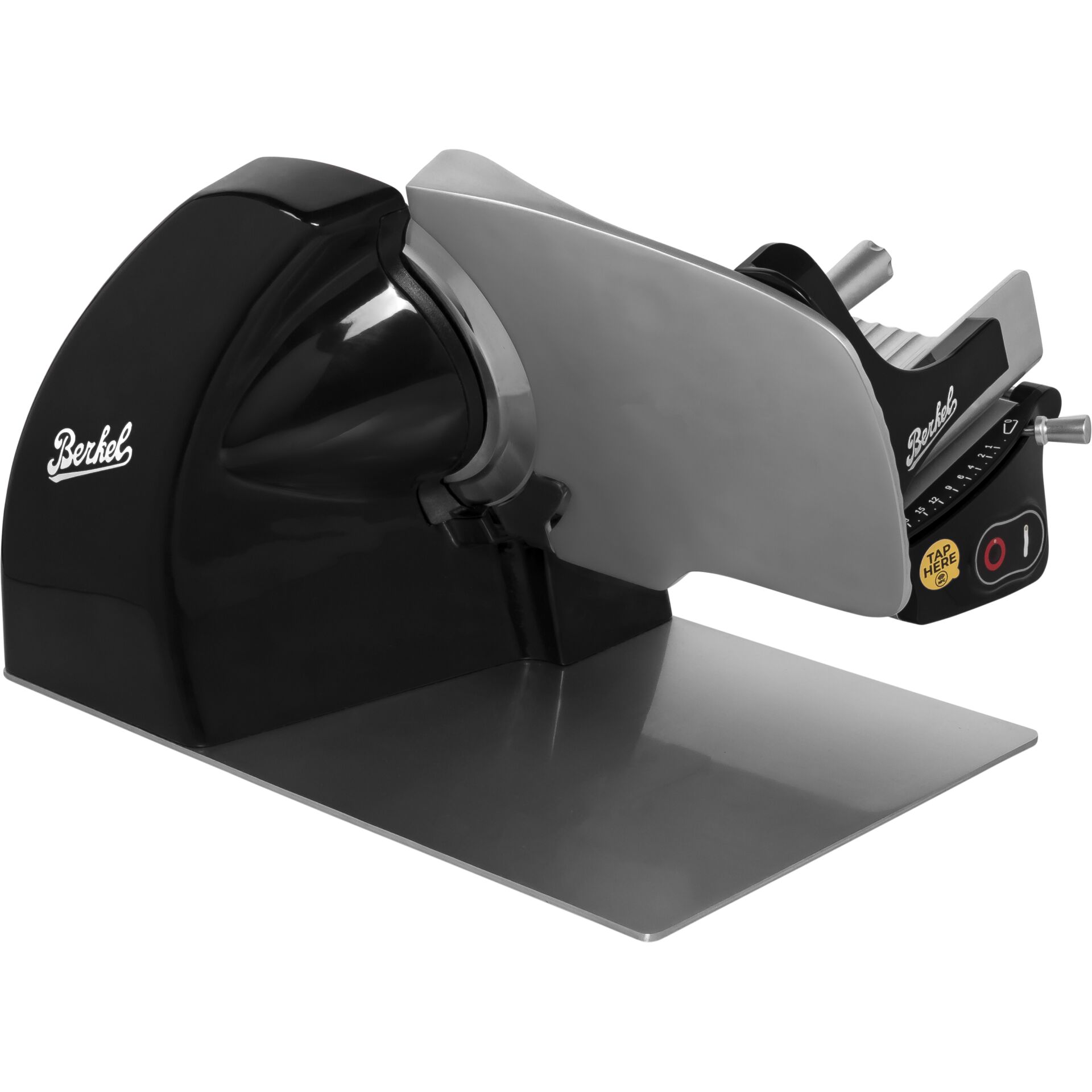 Kassenschneidemaschine, Brötchen Schneider, Kassenschalter, Metallplatte, Schwarz Grau