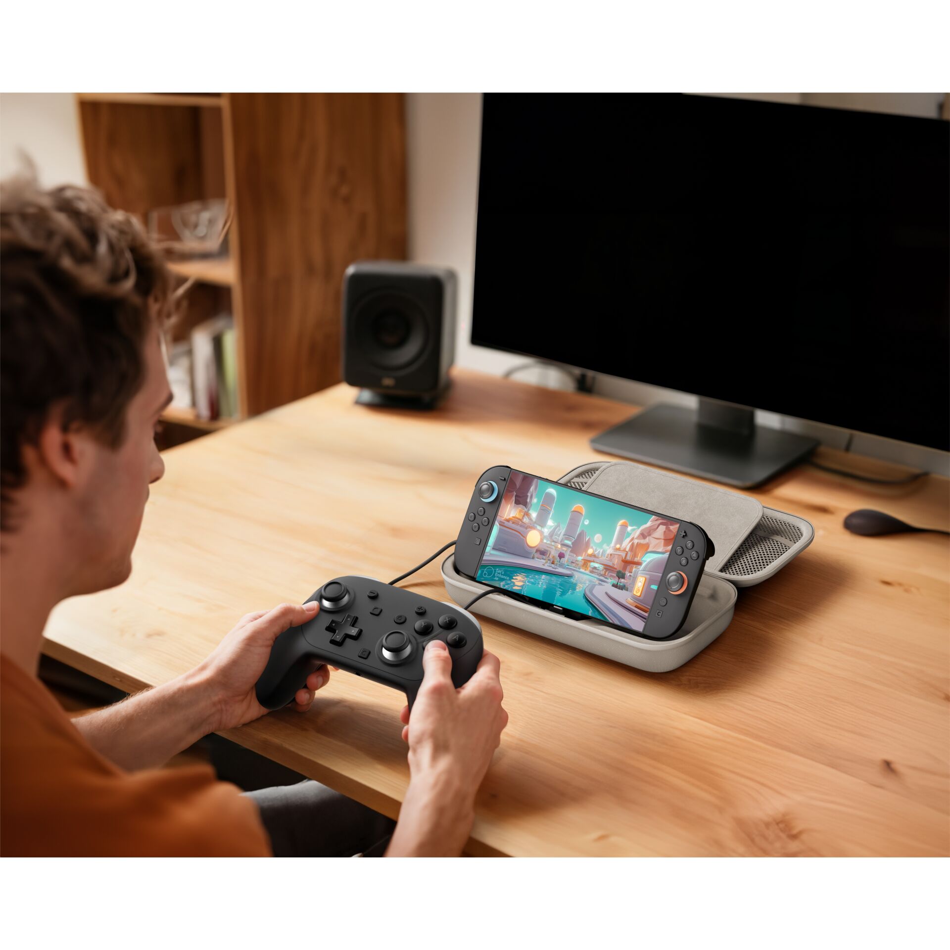 Sprecher, Fernbedienung, Überwachen, Kopf, Gesicht, Sprecher, Fernbedienung, Überwachen, Kopf, Gesicht