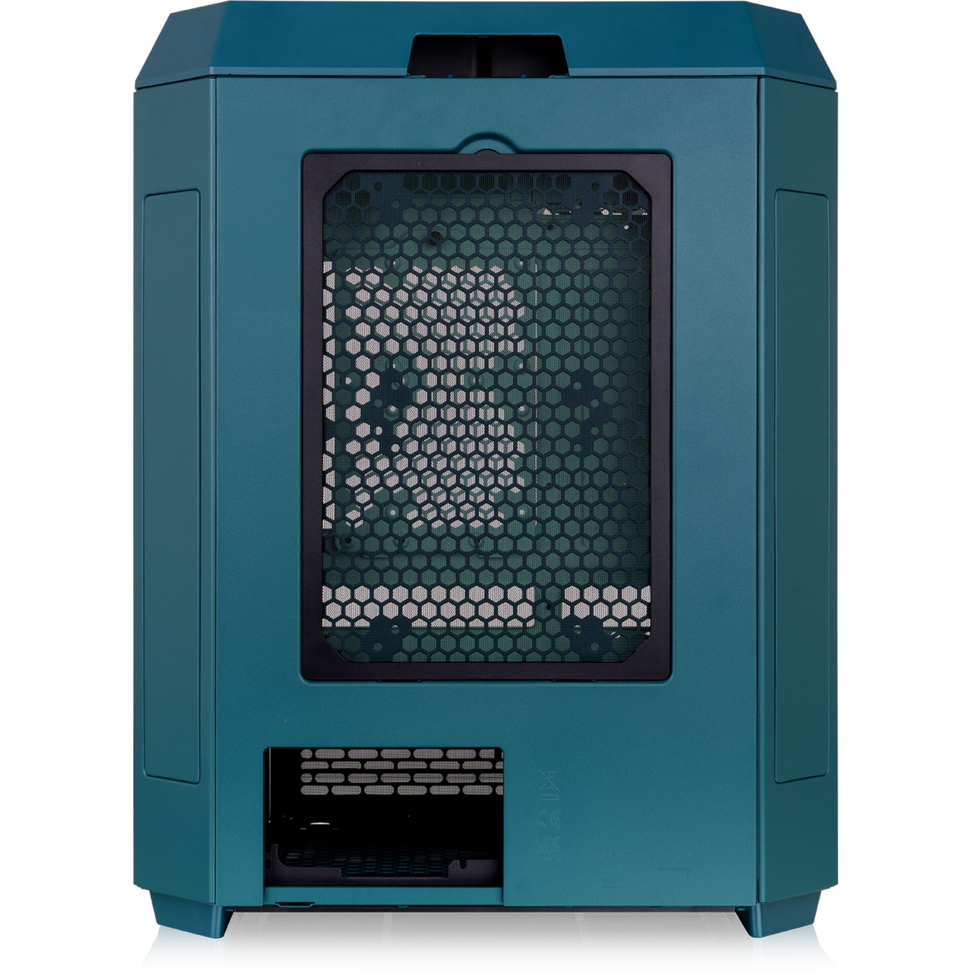 pc-case, mid-tower, teal, mesh-front, front-panel