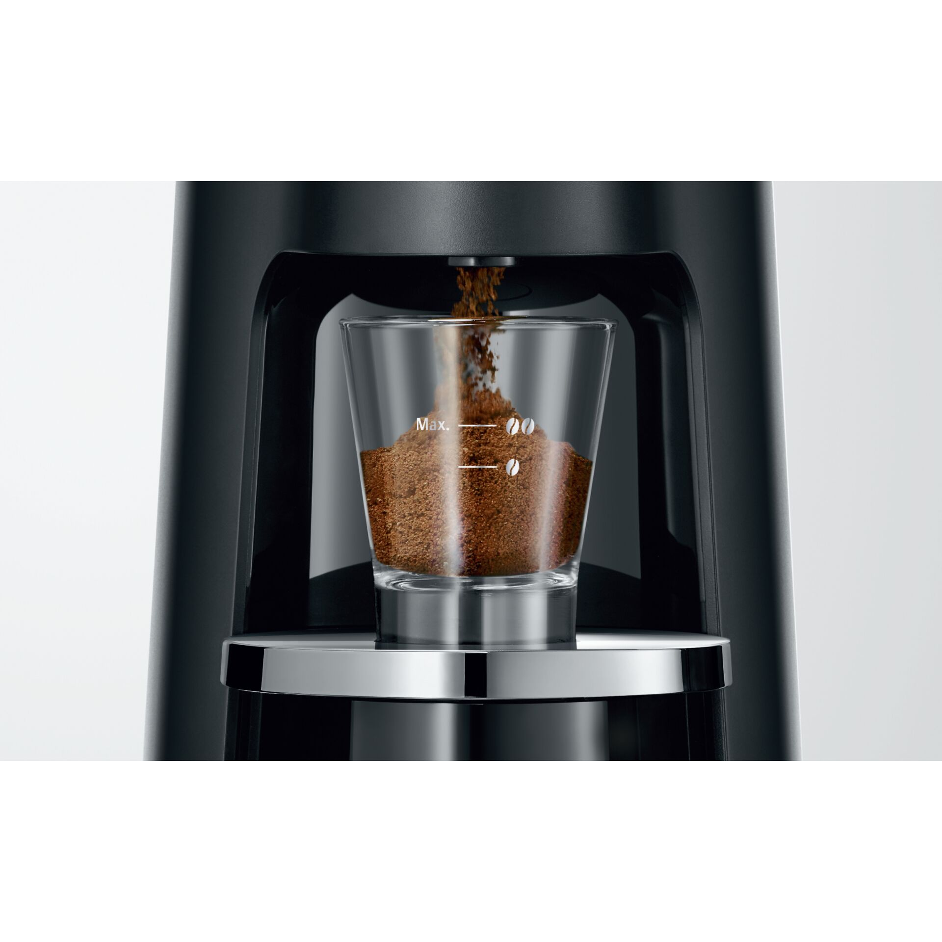 Kaffeemaschine, Kaffeemühle, Gemahlener Kaffee, Glasbehälter, Espressobohnen