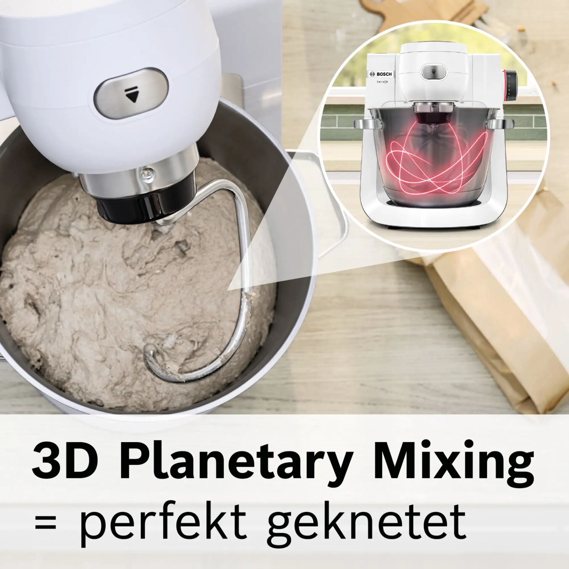 Küchenmixer, Standmixer, 3D Planetary Mixing, Rührwerk, Teigkneten