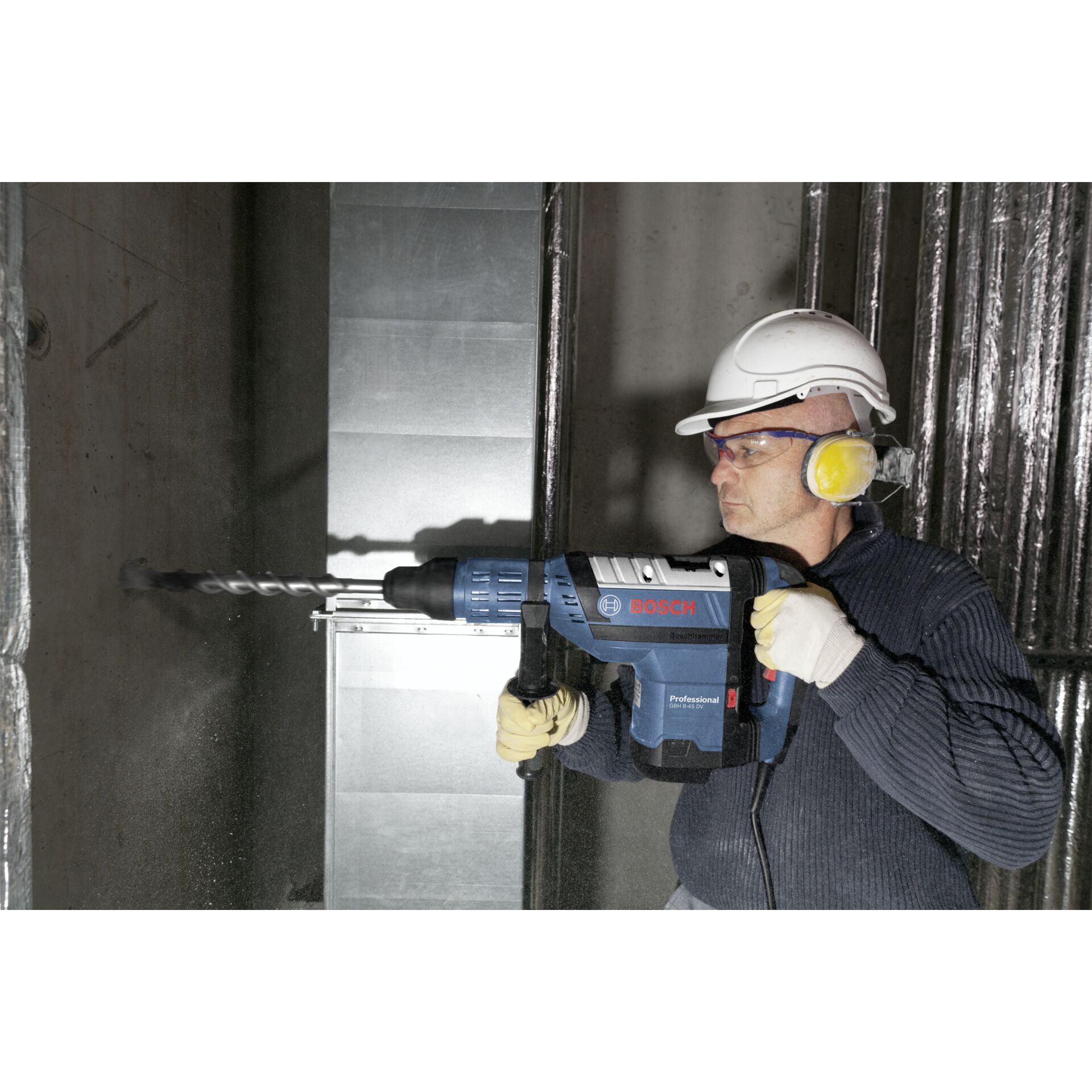 Person, Arbeiter, Schutzhelm, Helm, Elektrische Bohrmaschine