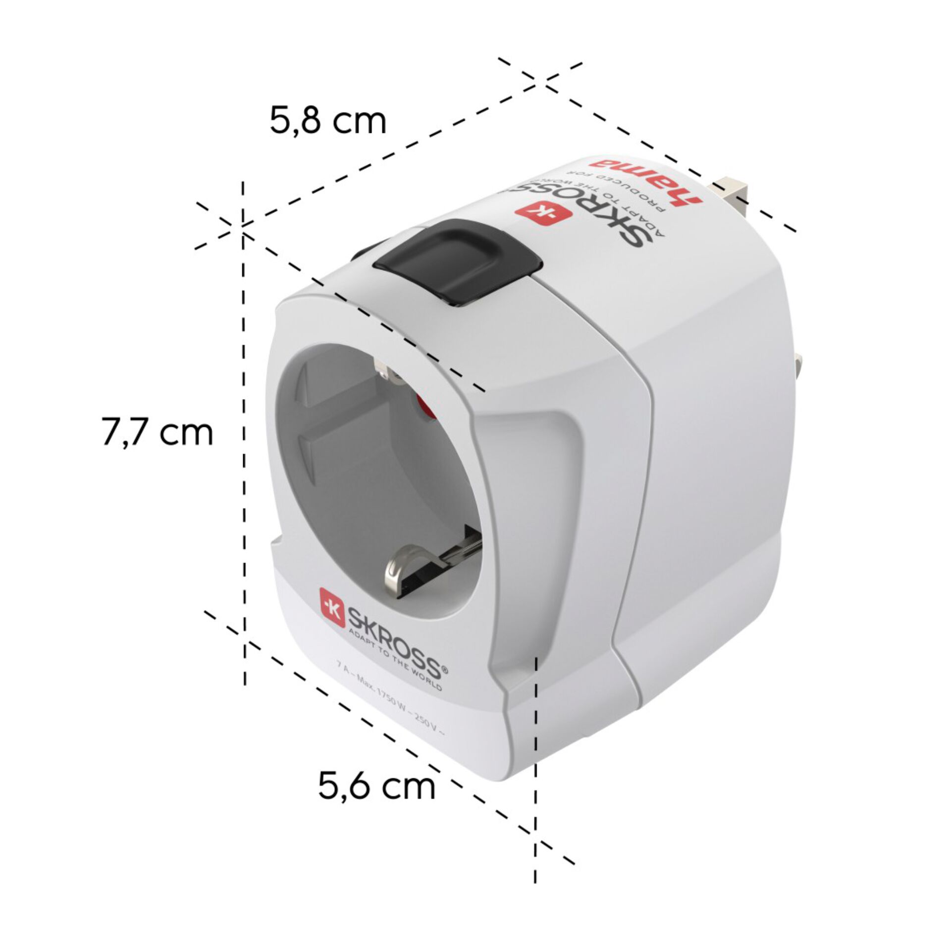 Steckeradapter, Schukoschutz, Kunststoffgehäuse, Eurosteckdosenadapter, Schuko-Steckeradapter