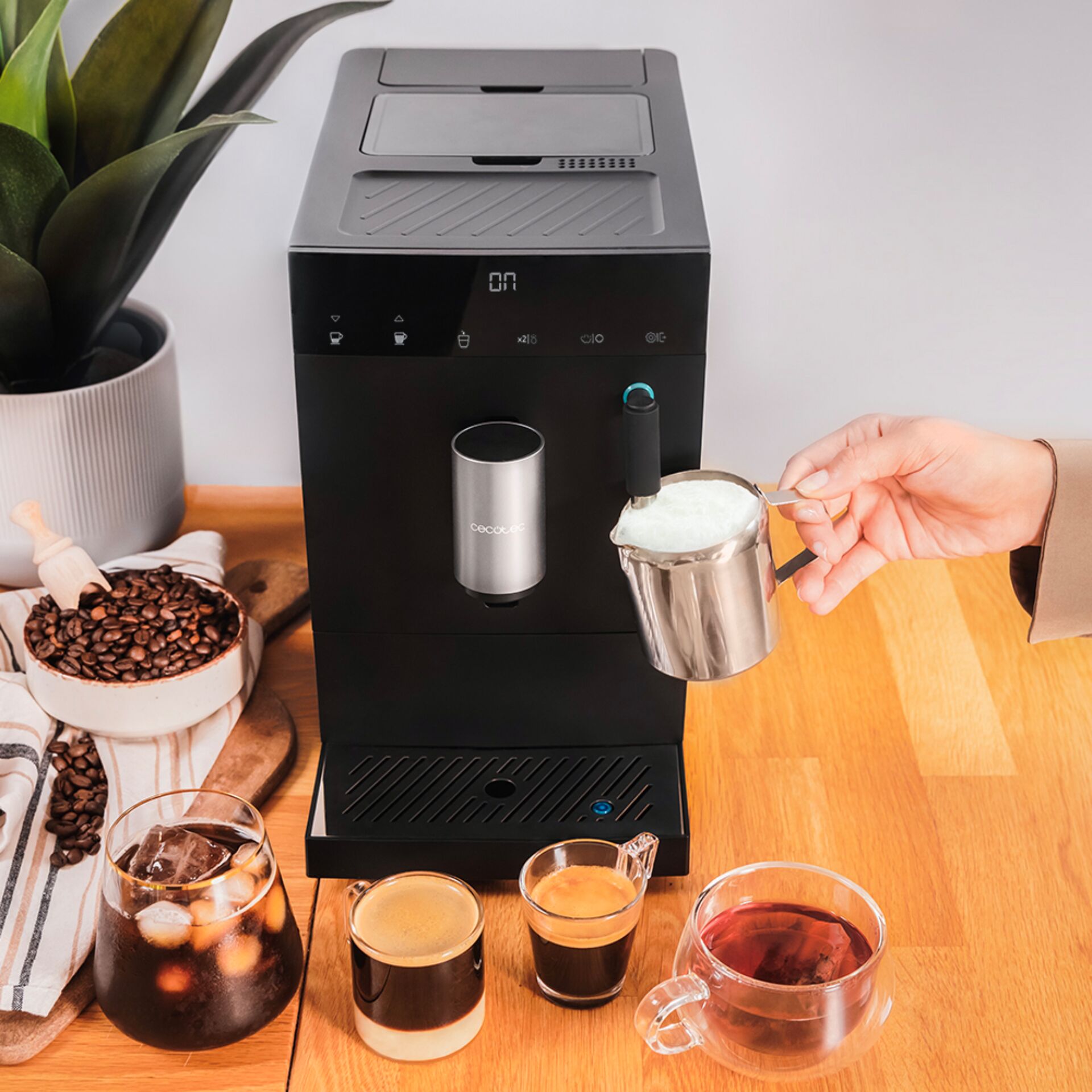 Kaffeekapselmaschine, Espressomaschine, Milchschaum, Kaffeezubereitung, Tassen Kaffee