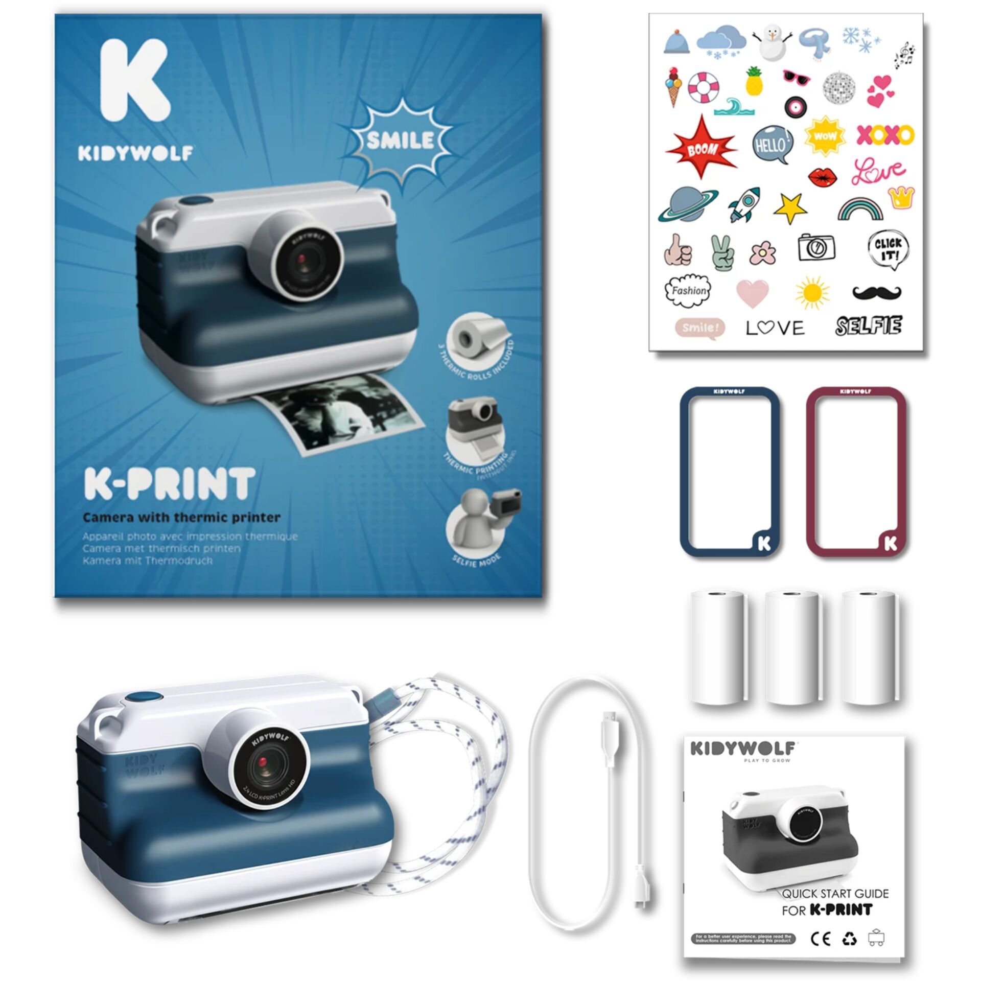 K-Print, Kidiwolf, Thermal printer, Polaroid-style, Printer accessories