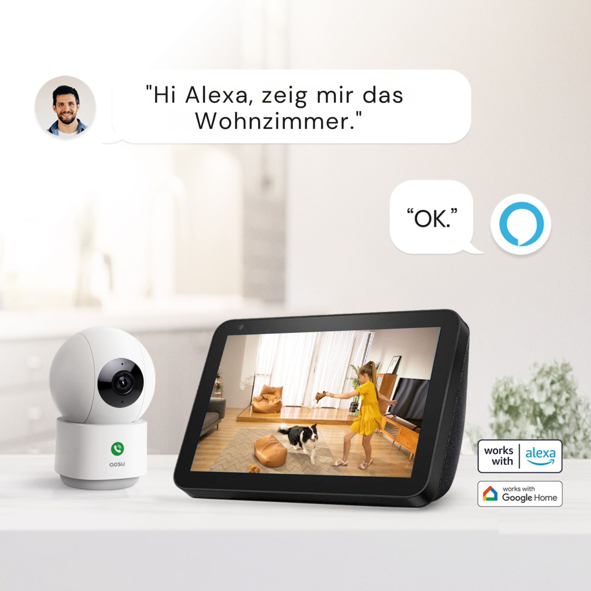 Smart home, Sicherheitskamera, Video-Display, Hausautomation, Bildschirm