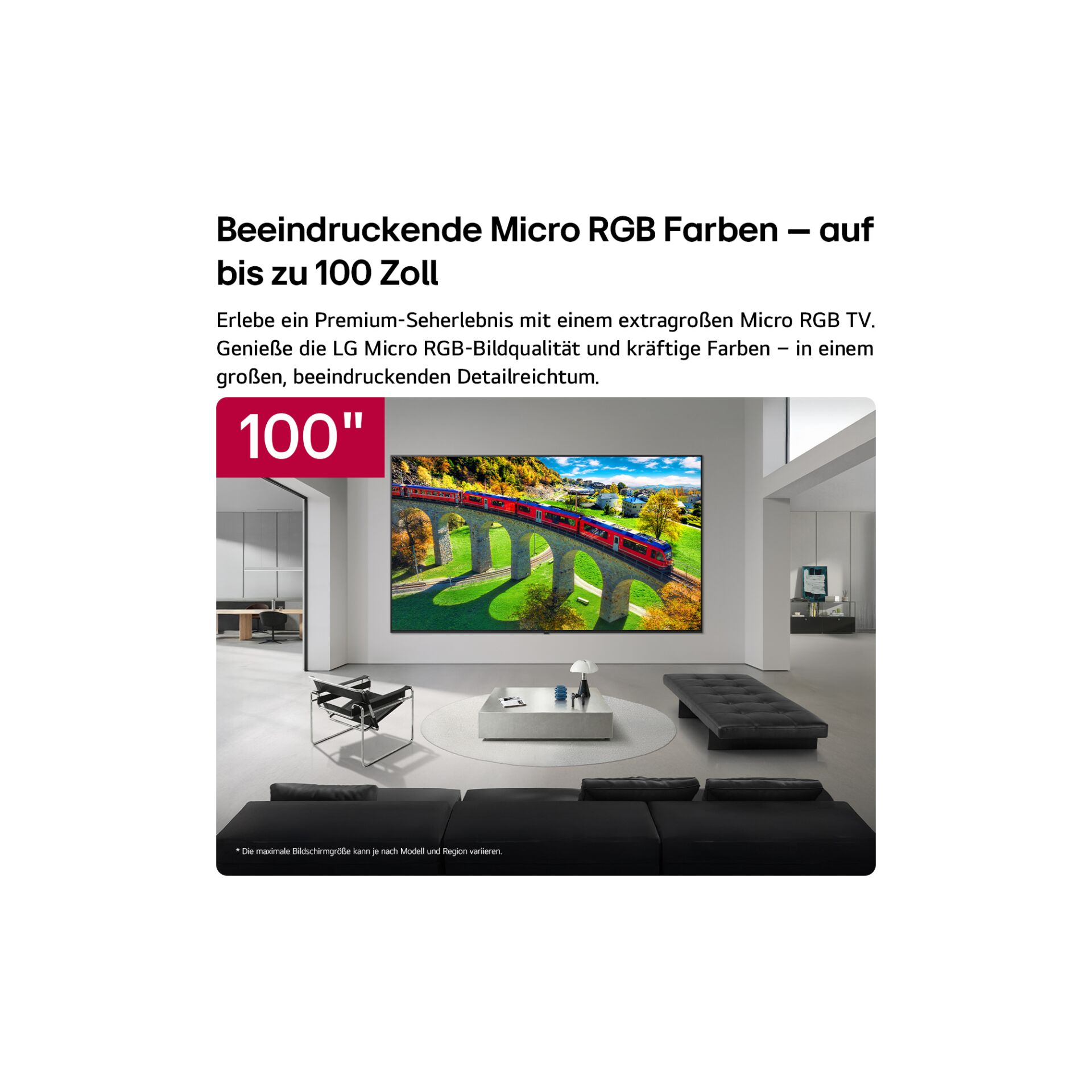 Fernseher, LED-TV, 100 Zoll, Raumgröße, Wohnzimmer