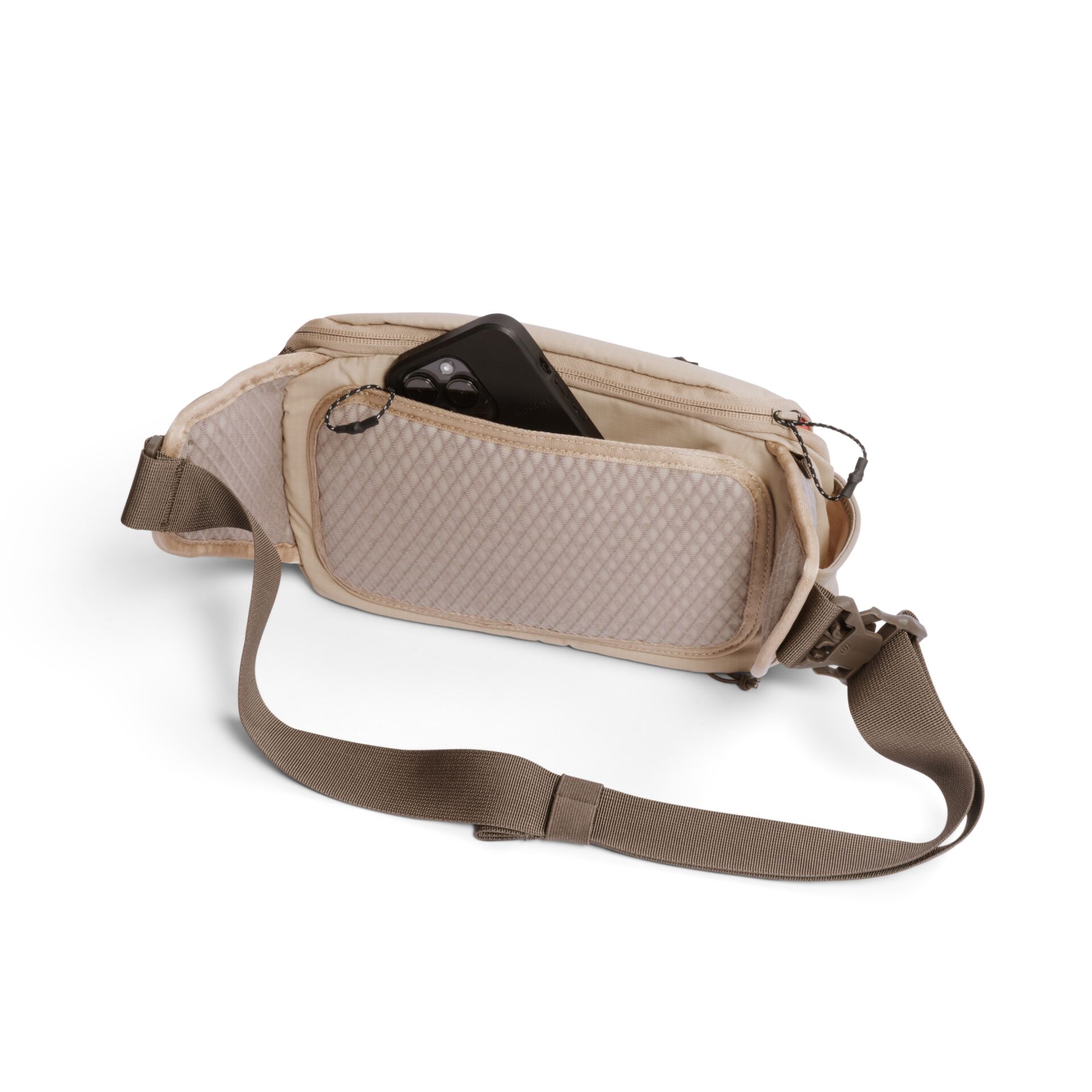 hip bag, taillengürtel, umbau, telefonfach, beige