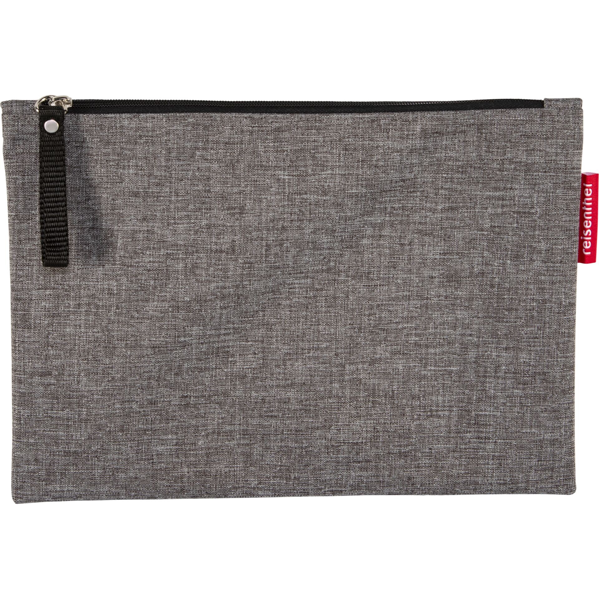 Brieftasche, Clutch, Grau, Textil, Reißverschluss